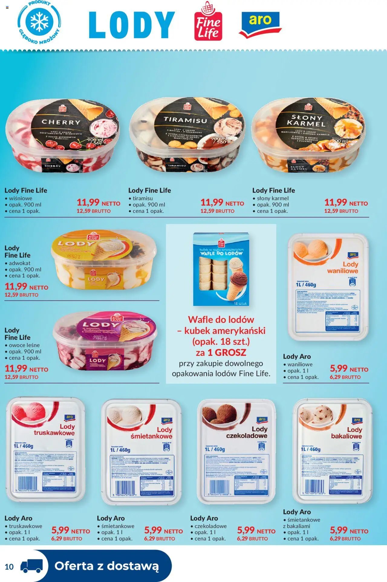 Makro Gazetka - Dystrybucja do sklepów od 19.08.2025 | Strona: 10 | Produkty: Wafle, Tiramisu, Mascarpone, Lody