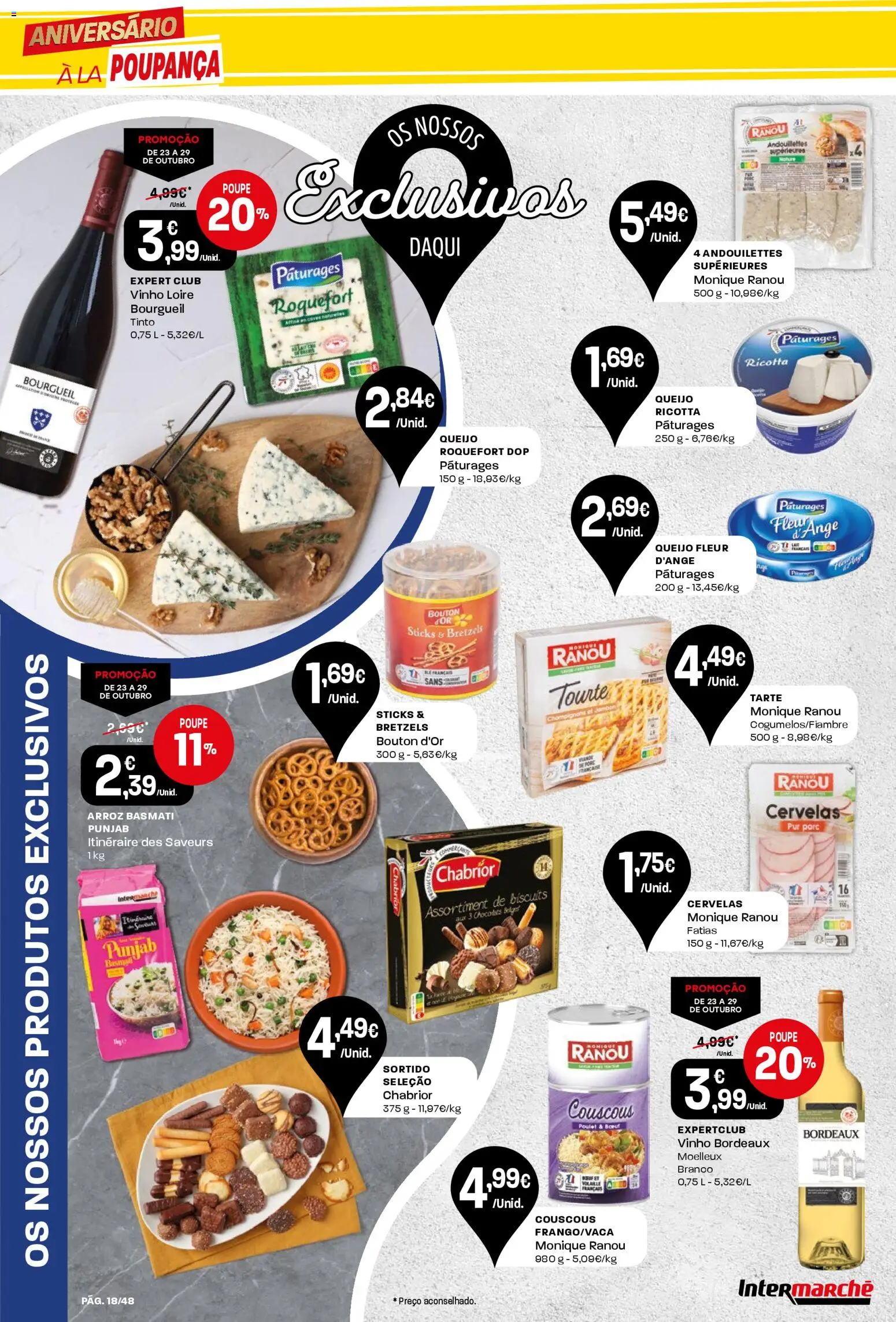 Intermarché folheto │ válido de 23.10.2025 | Página: 18 | Produtos: Arroz basmati, Vinho, Tarte, Arroz