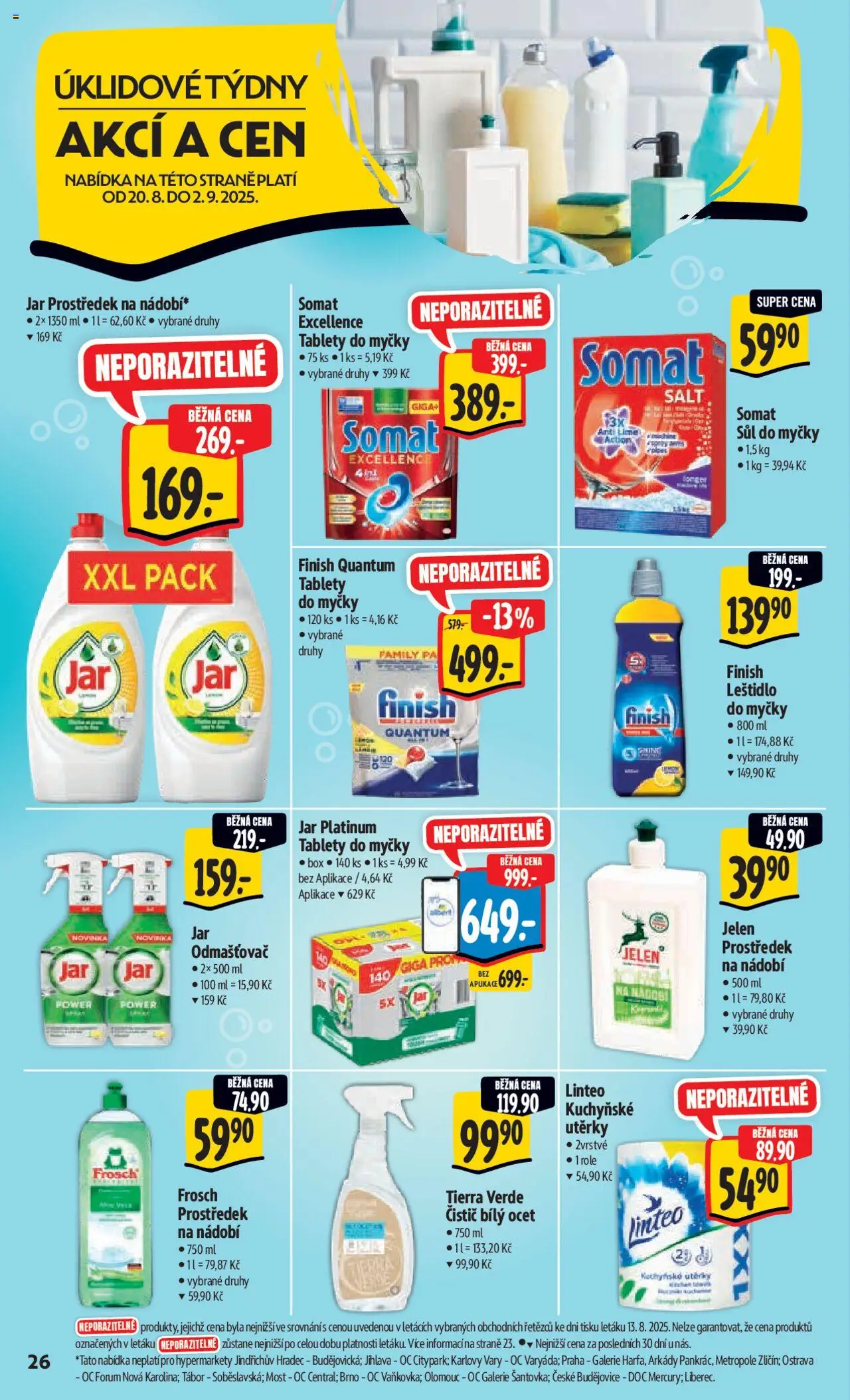 Albert leták - Hypermarket od 20.08.2025 | Strana: 35 | Produkty: Finish, Nádobí, Sůl do myčky, Jar platinum