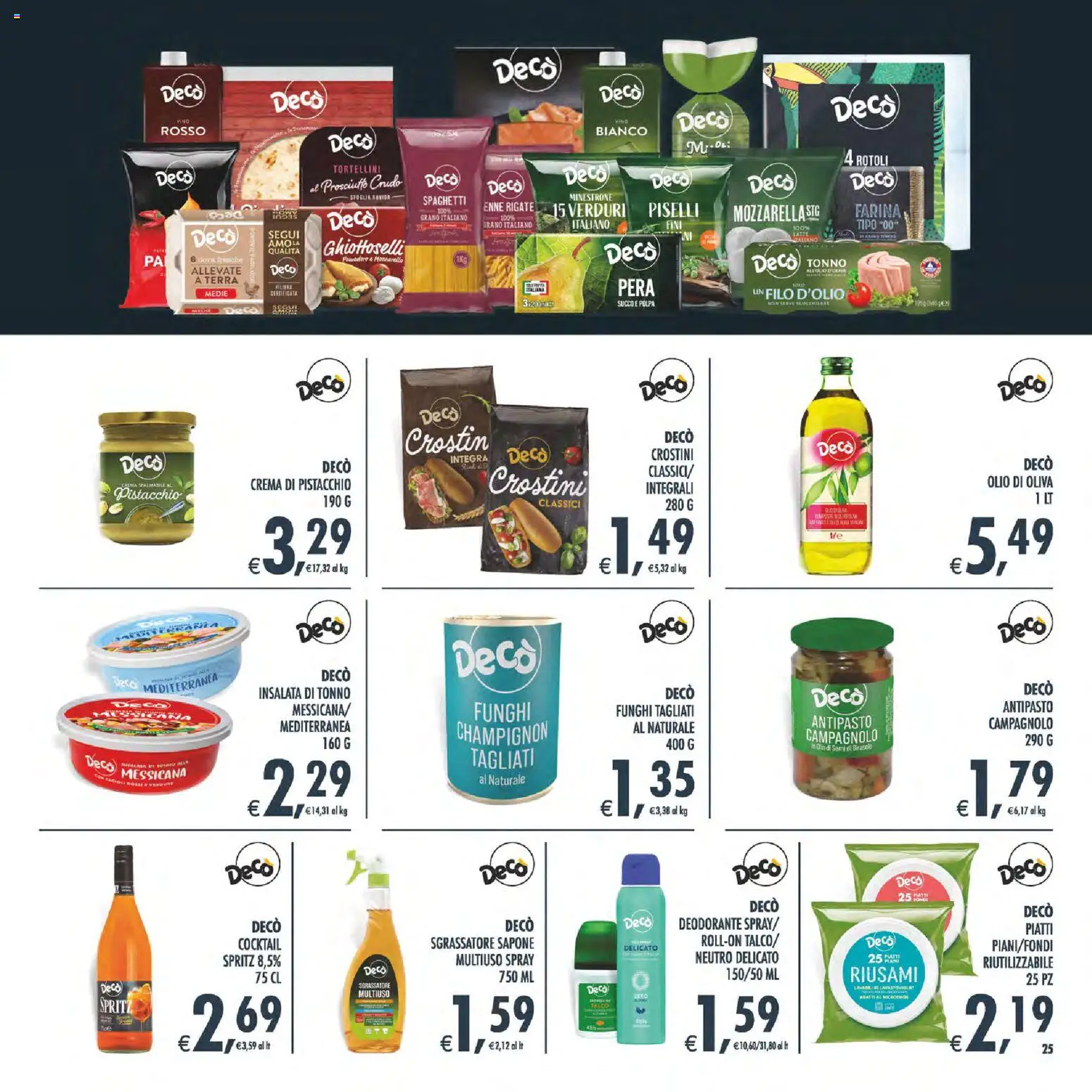 Volantino Decò del 27.03.2026 | Pagina: 28 | Prodotti: Minestrone, Prosciutto Crudo, Latte, Prosciutto