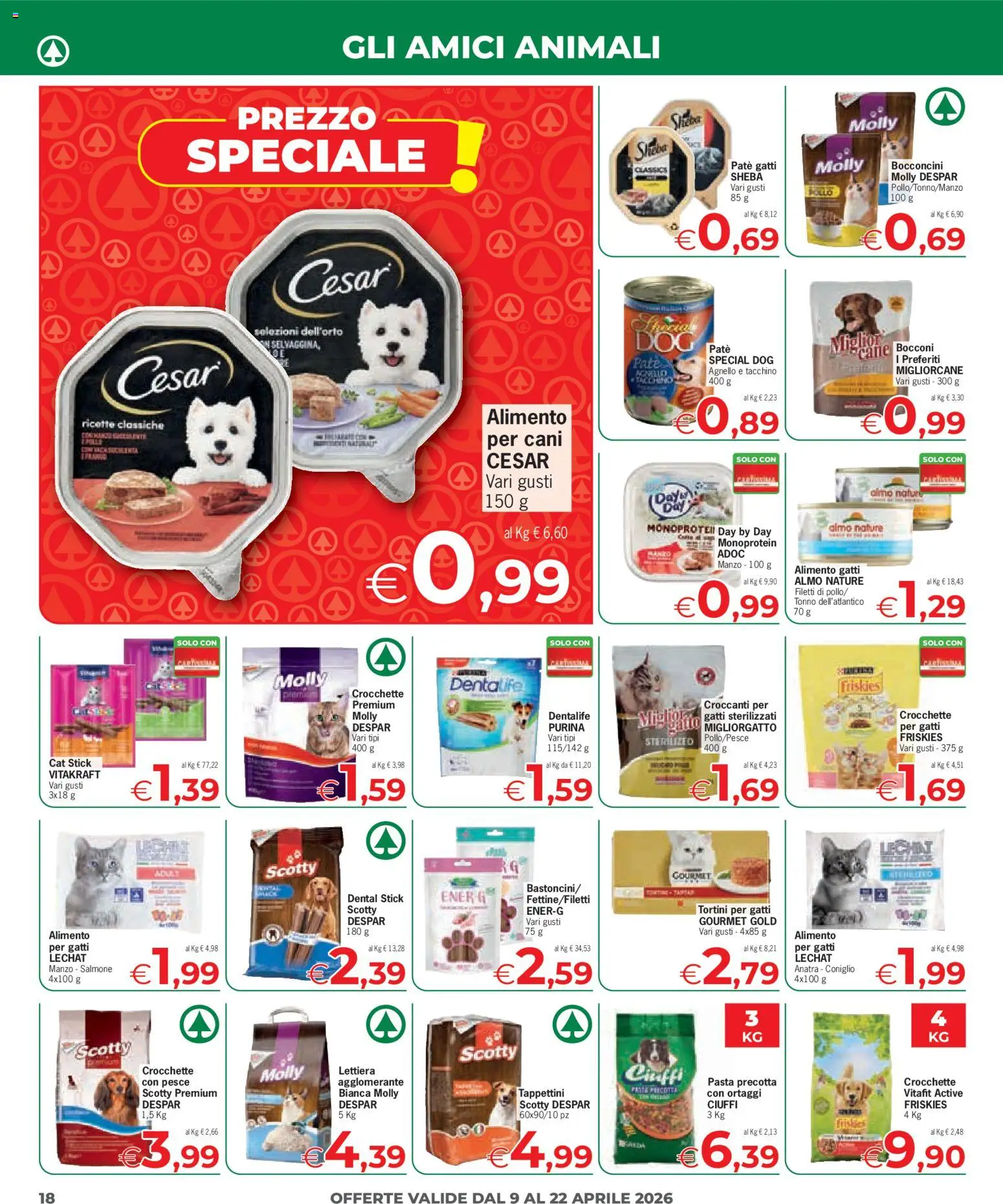 Volantino Eurospar del 09.04.2026 | Pagina: 18 | Prodotti: Salmone, Manzo, Pasta, Agnello