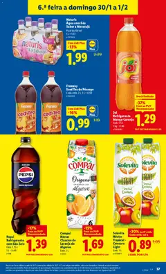 Pré-visualização Solevita Néctar Tropical - Cenoura Light, Emb. 1 L válido de 26.01.2026 | Página: 37 | Produtos: Refrigerante, Açúcar, Cenoura, Água com gás