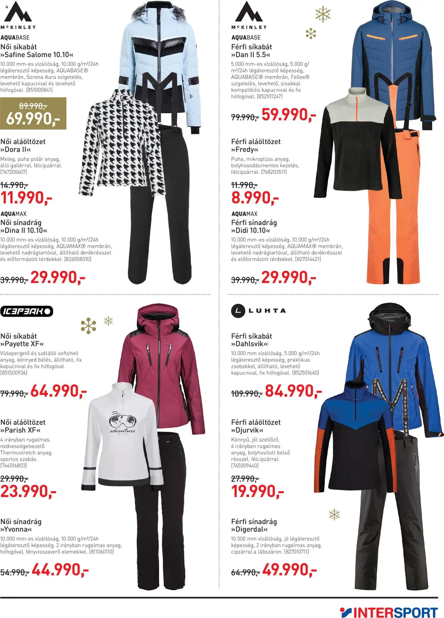 Intersport akciós ujság - amely érvényes a következő dátumtól: 02.12.2025 | Oldal: 5 | Termékek: Aláöltözet, Sínadrág, Síkabát