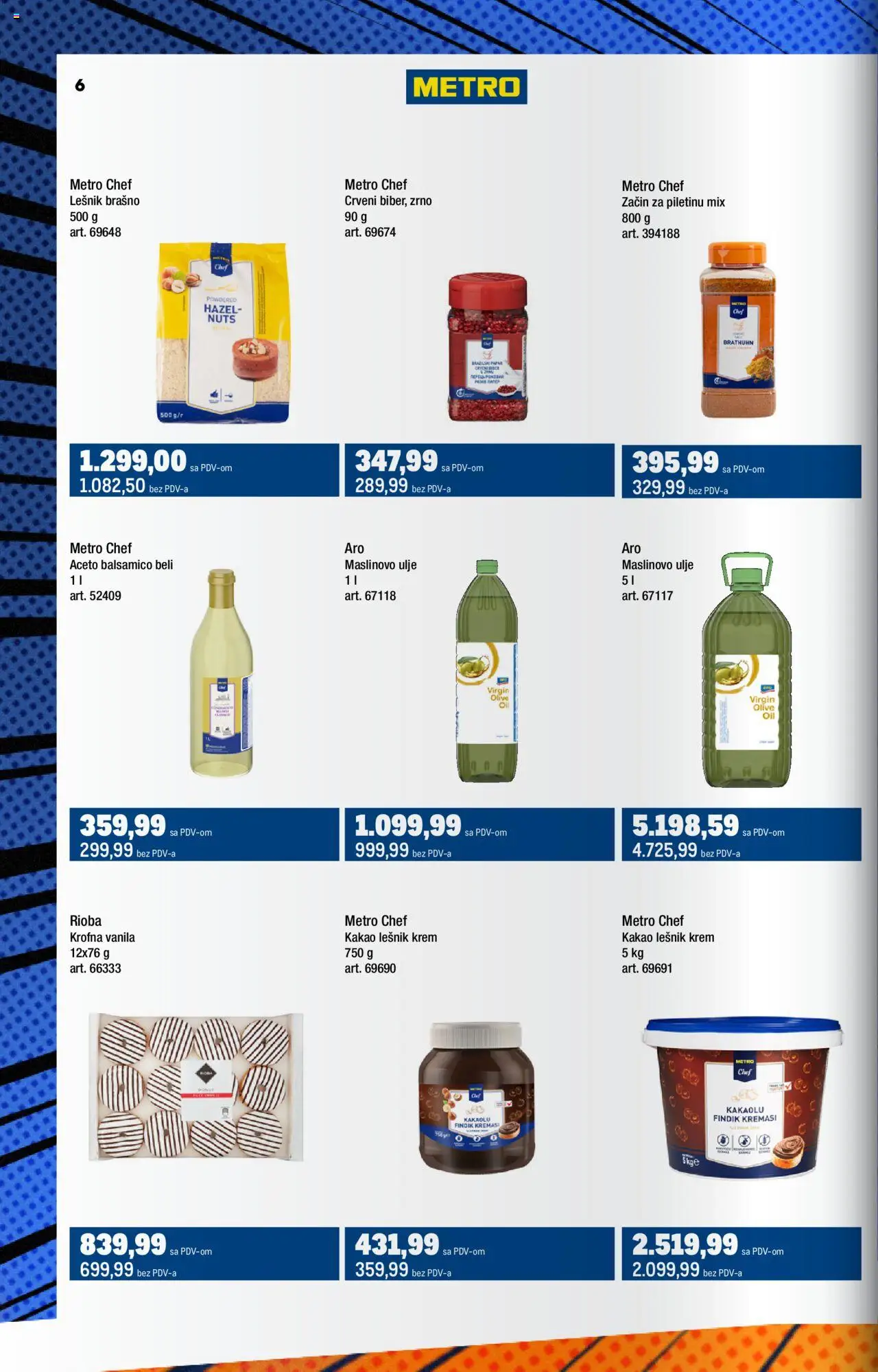 Metro katalog - važi od 01.06.2025 | Strana: 6 | Proizvode: Lešnik, Brašno, Ulje, Maslinovo ulje