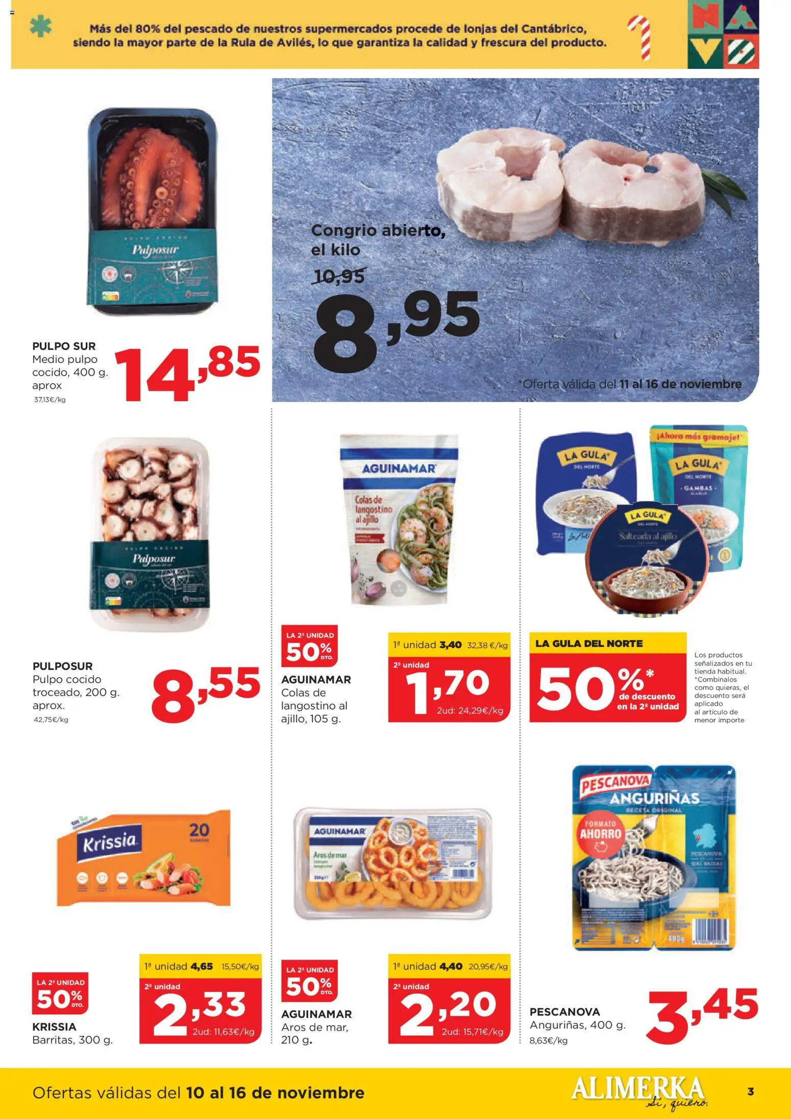 Alimerka folleto Asturias │ válido desde el 10.11.2025 | Página: 3 | Productos: Pescado, Langostino