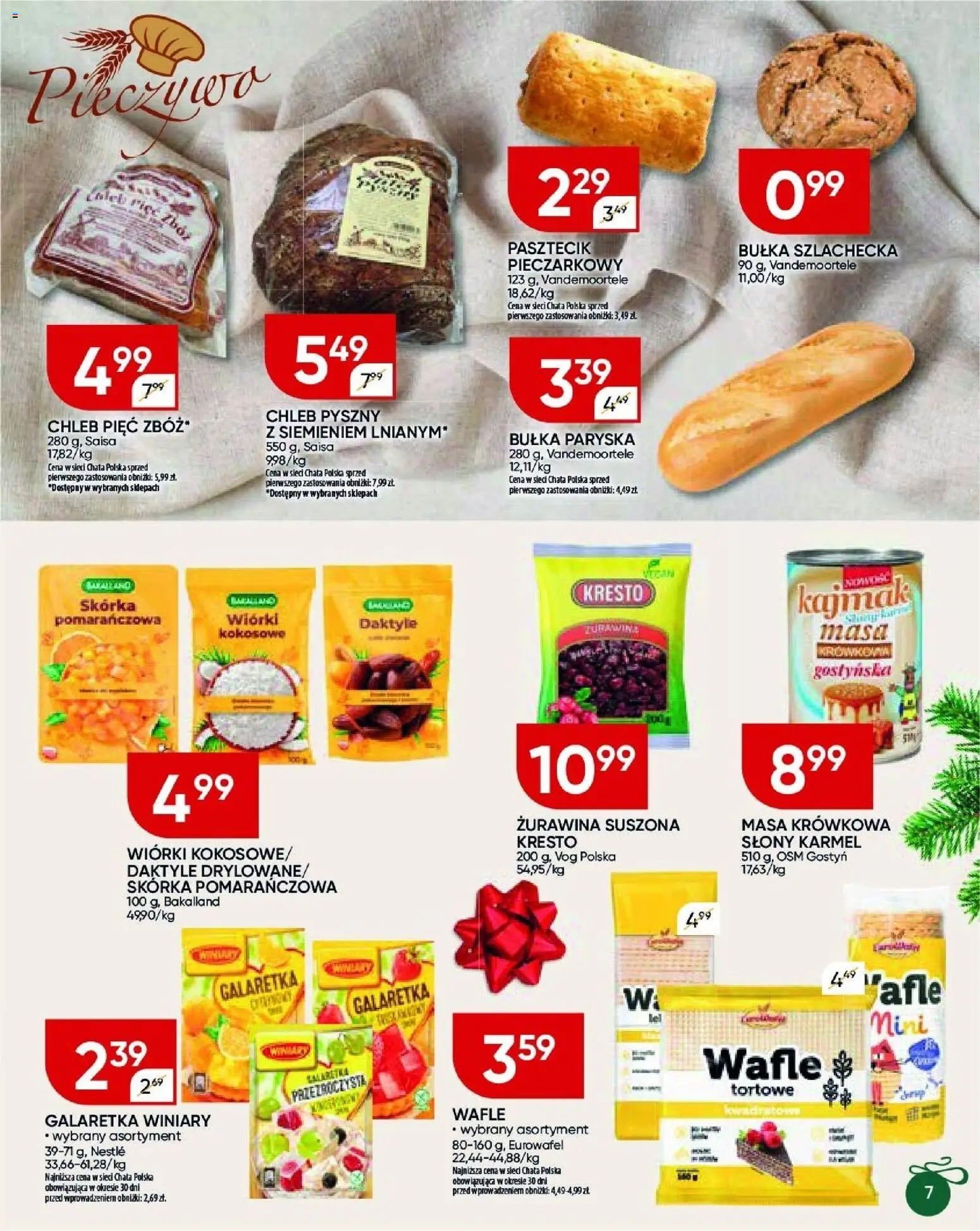 Chata Polska Gazetka od 18.12.2025 | Strona: 27 | Produkty: Daktyle, Galaretka, Wafle, Bułka