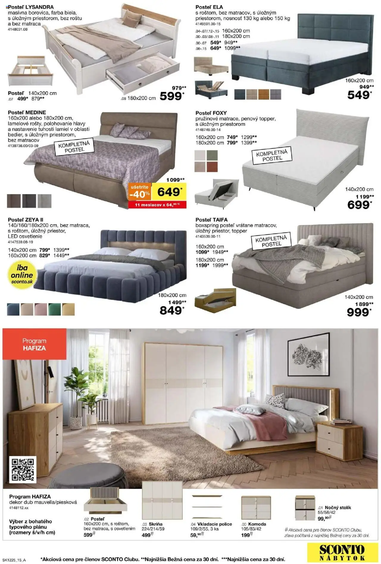 Nové Sconto nábytok akcie – leták je platný od 24.09.2025 | Strana: 15 | Produkty: Nábytok, Posteľ, Skriňa, Led osvetlenie