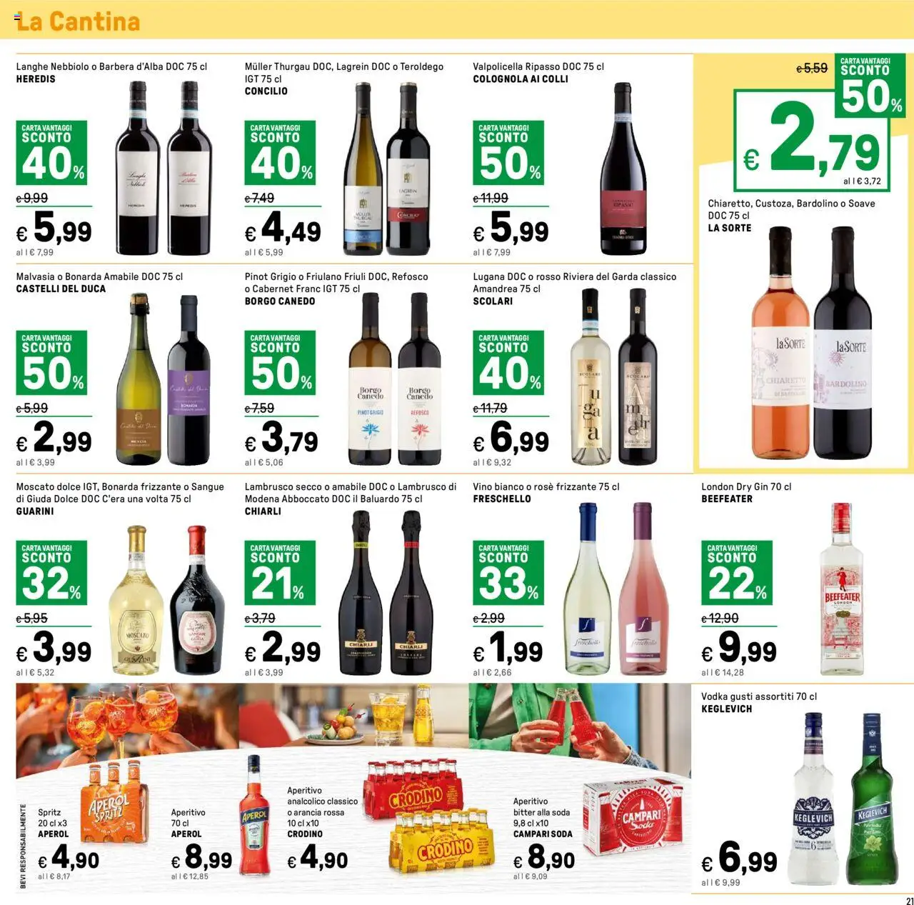 Volantino Iper del 13.06.2025 | Pagina: 23 | Prodotti: Gin, Aperol, Vino bianco, Aperitivo