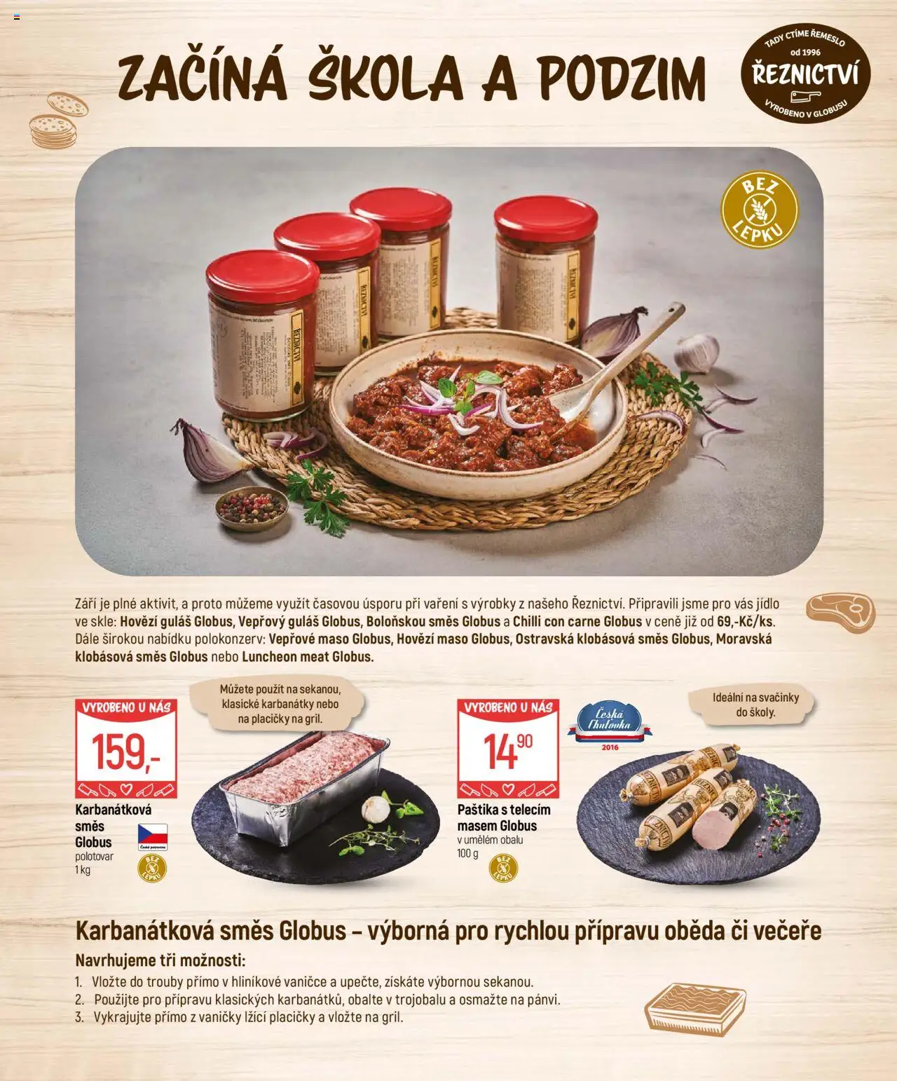 Globus leták - Řeznictví od 17.09.2025 | Strana: 5 | Produkty: Vepřové maso, Hovězí maso, Chilli con carne, Paštika