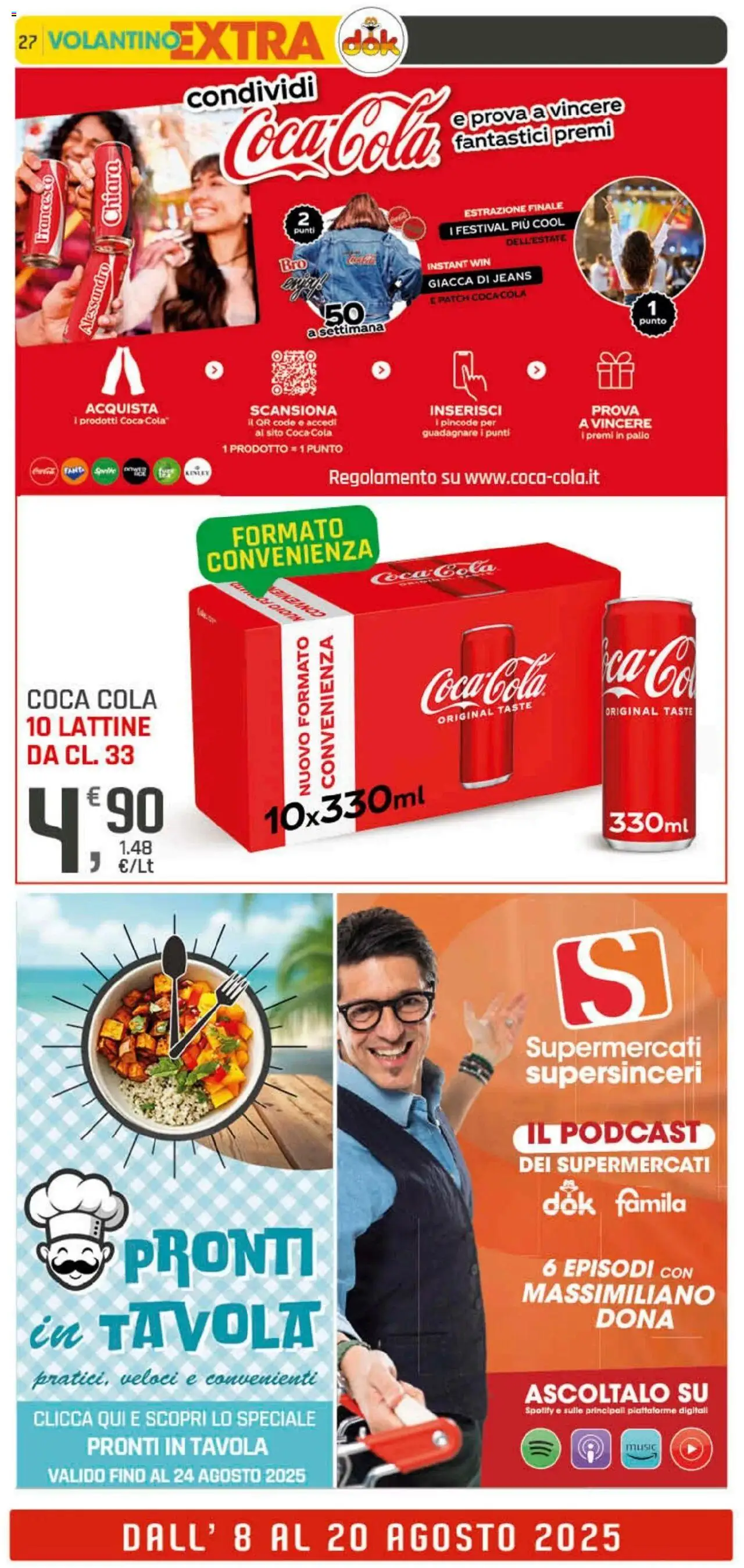 Volantino DOK del 08.08.2025 | Pagina: 27 | Prodotti: Giacca, Jeans, Coca Cola