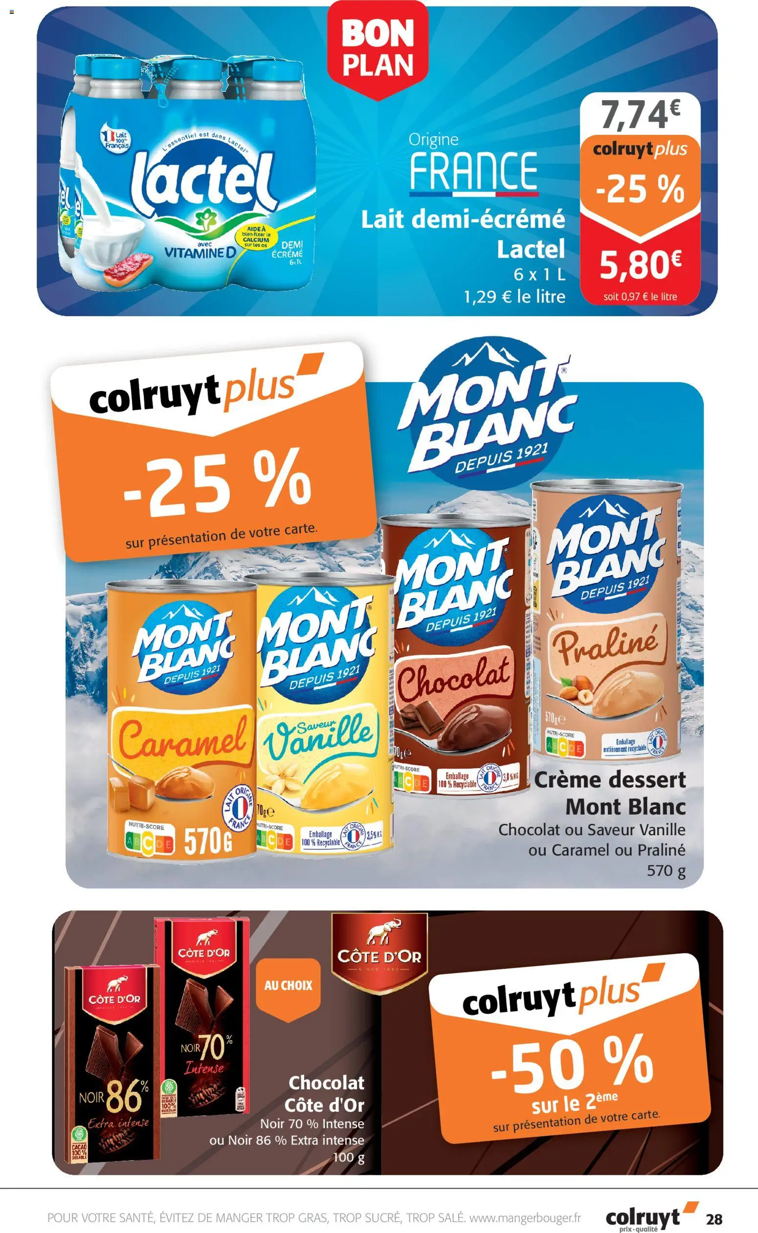 {H1} | Page: 28 | Produits: Lait, Chocolat, Crème