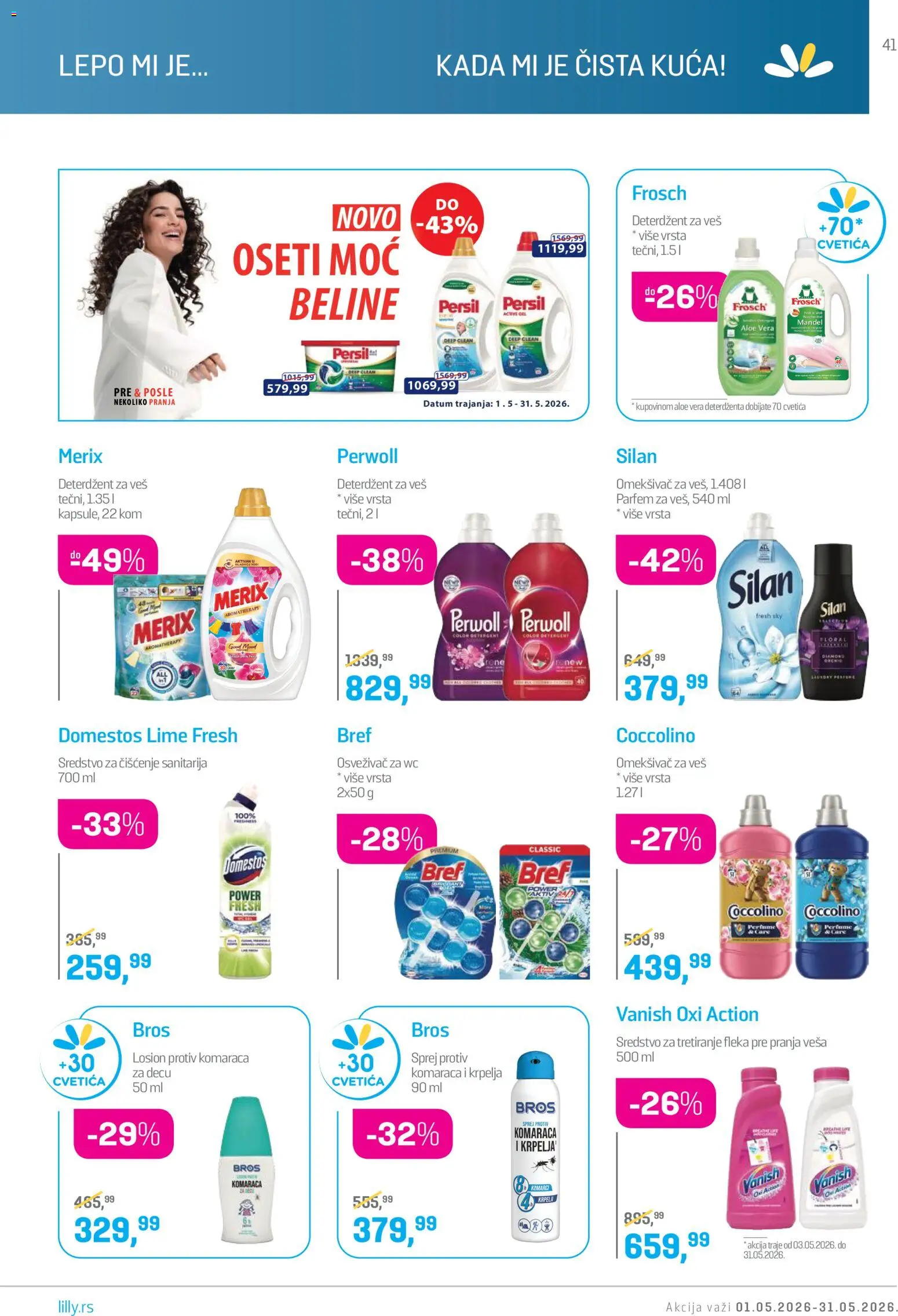 Lilly drogerie katalog - važi od 01.05.2026 | Strana: 41 | Proizvode: Deterdžent, Parfem, Wc, Silan