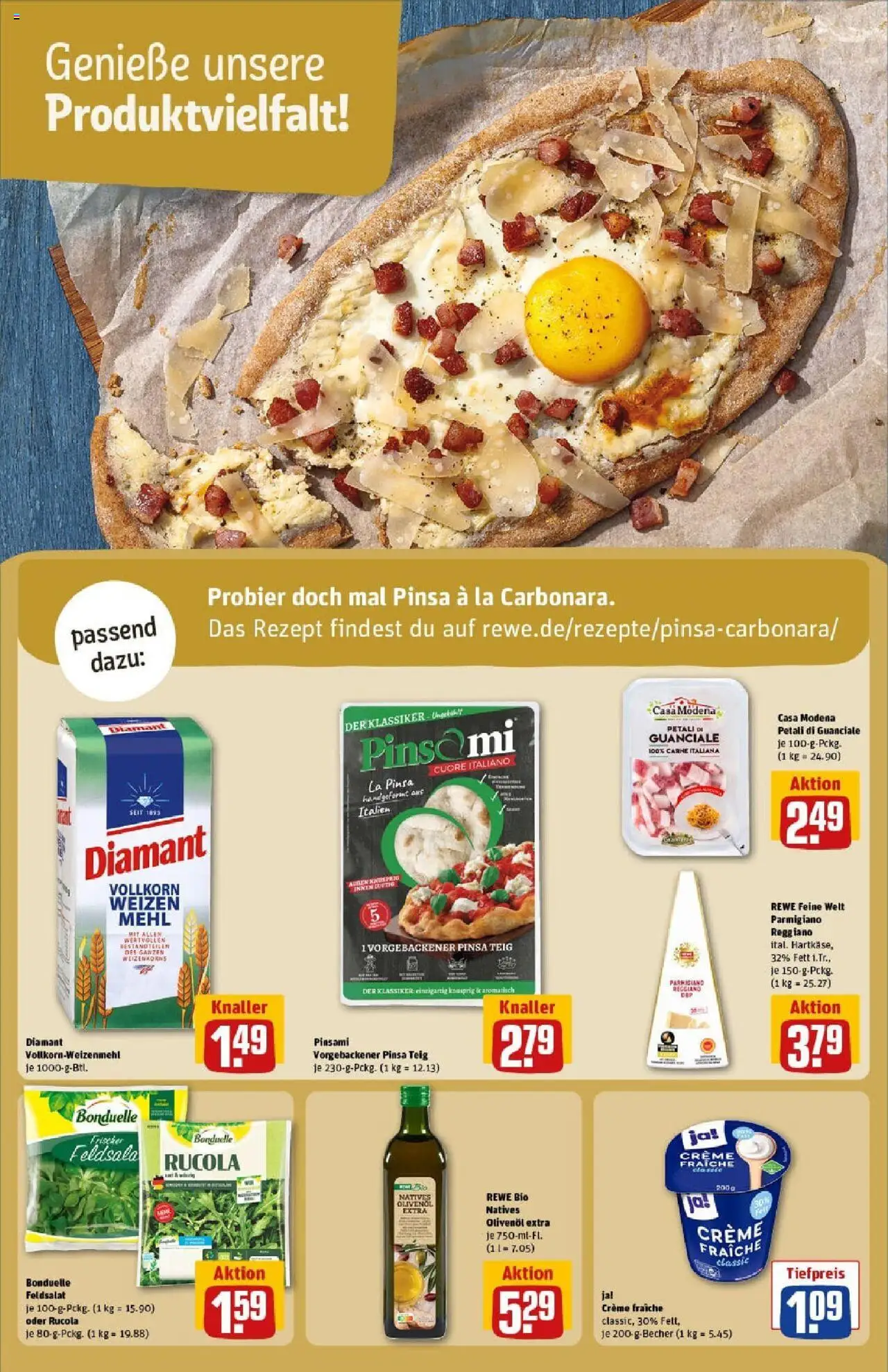 Rewe prospekt Euskirchen	 - gültig ab dem 27.07.2025 | Seite: 18 | Produkte: Mehl, Olivenol, Rucola, Creme