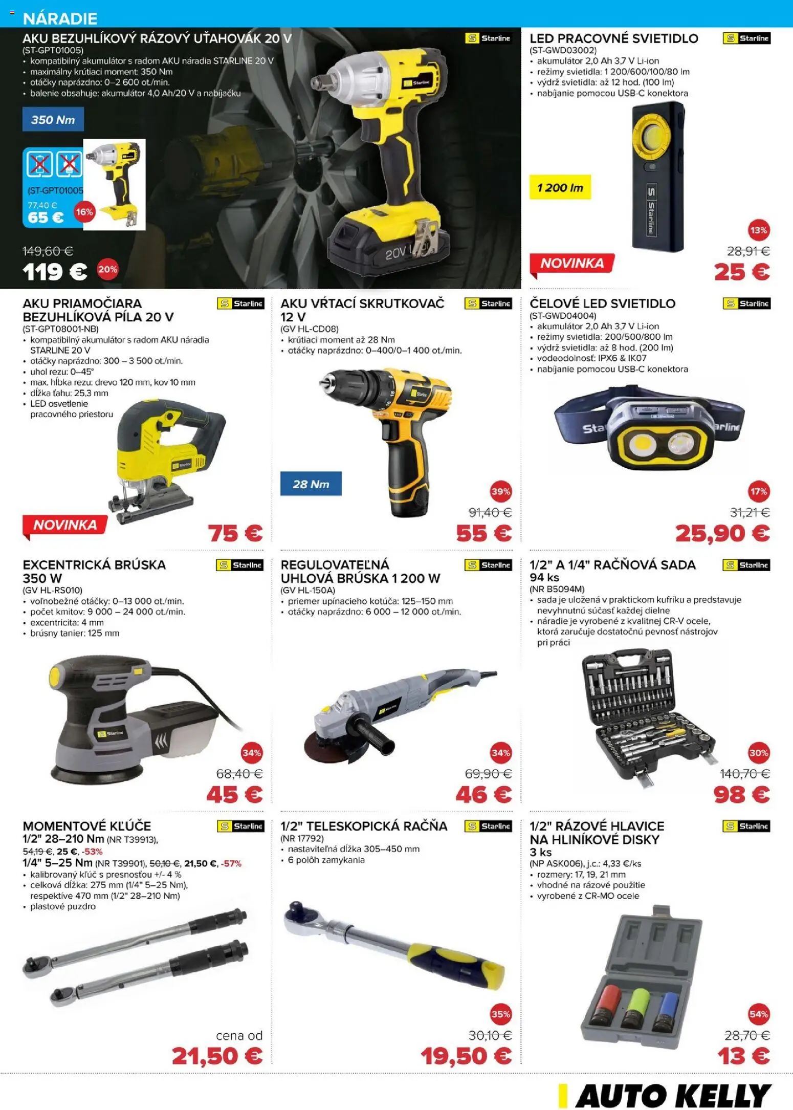 Nové Auto Kelly akcie – leták je platný od 03.02.2026 | Strana: 7 | Produkty: Svietidlá, Led osvetlenie, Osvetlenie, Skrutkovač