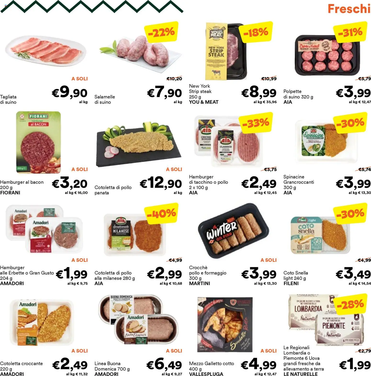 Volantino Unes del 12.01.2026 | Pagina: 3 | Prodotti: Uova, Tacchino, Polo, Polpette