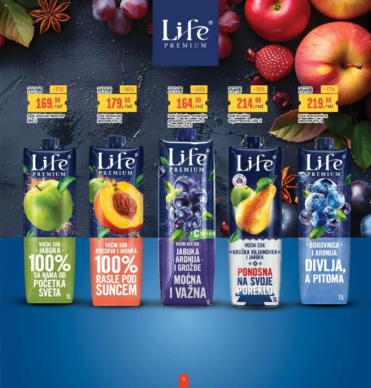 Aroma Market katalog - važi od 05.12.2025 | Strana: 5 | Proizvode: Nektar, Borovnica, Sok, Breskva