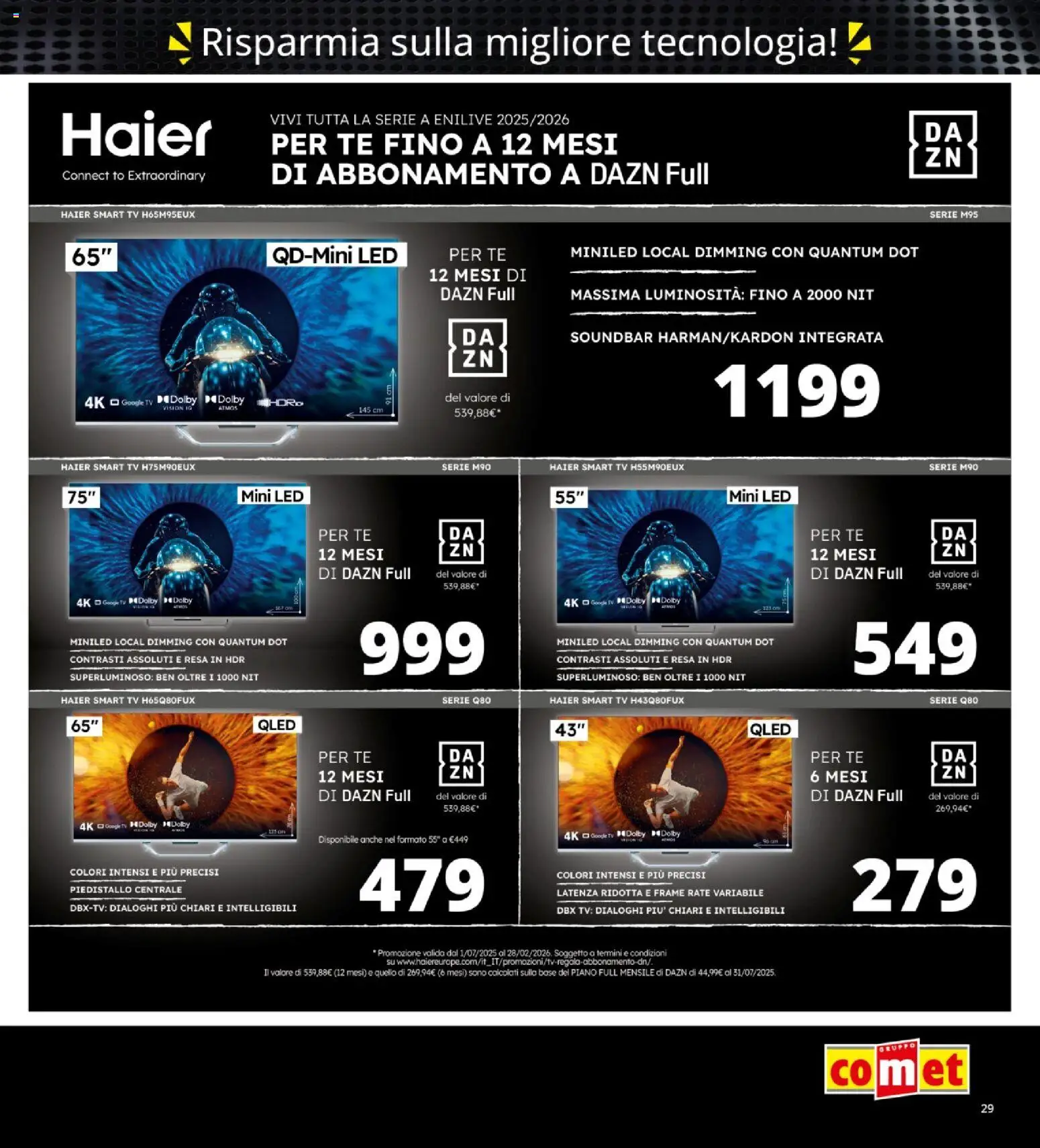 Volantino Comet del 13.11.2025 | Pagina: 29 | Prodotti: Tè, smart TV, Soundbar, TV