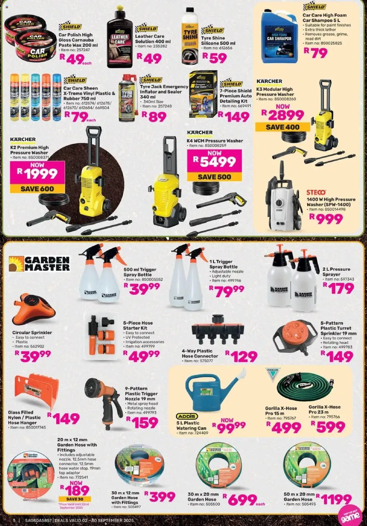 New Game catalogue – valid from 02.09.2025 | Page: 5 | Products: Tap, Silicone, Water, Foam