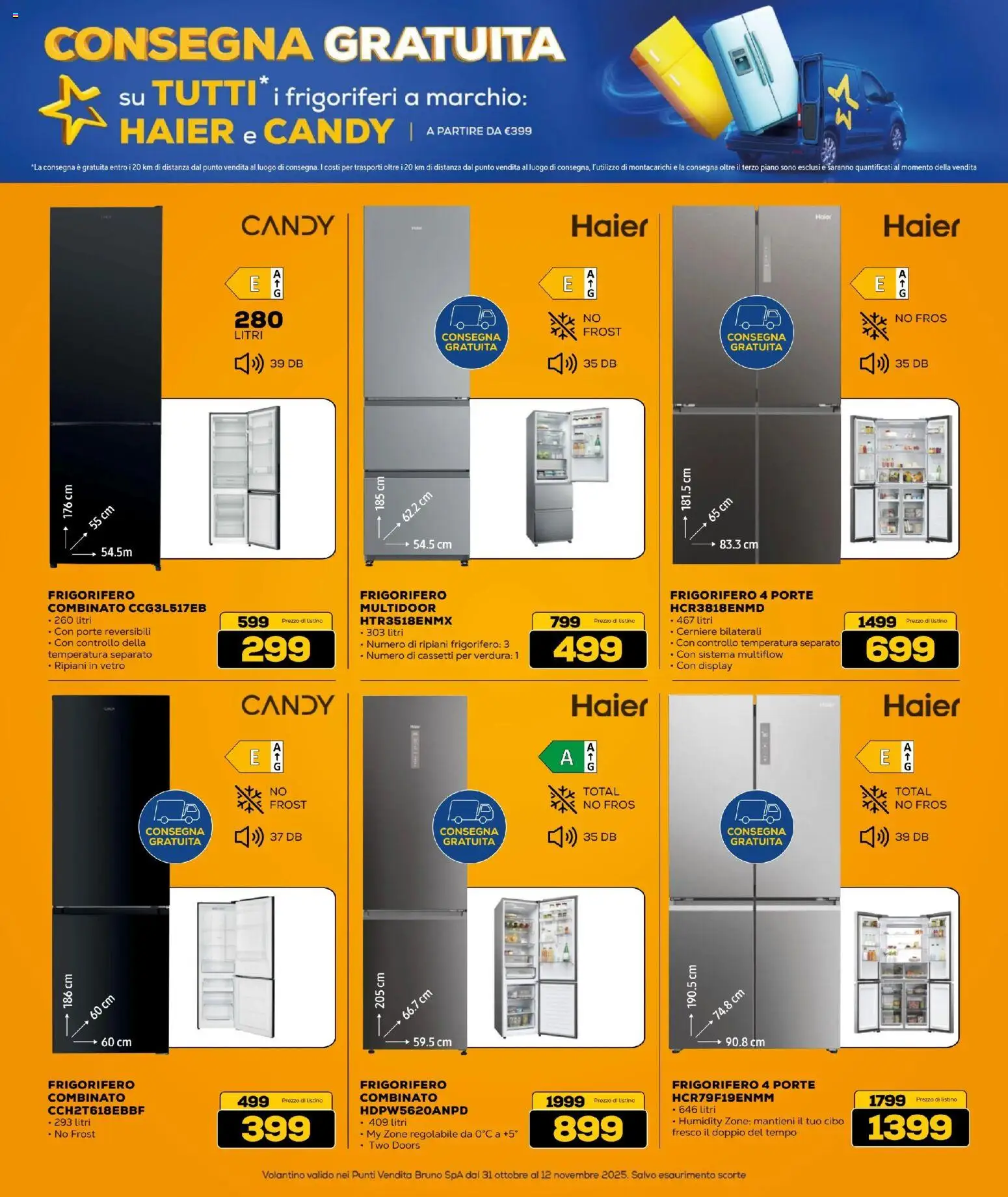 Volantino BRUNO del 31.10.2025 | Pagina: 19 | Prodotti: Frigorifero