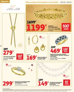 Auchan - Prévisualisation de Auchan prospectus valide à partir de 09.12.2025 | Page: 22 | Produits: Collier, Bracelet, Bague, Bijoux