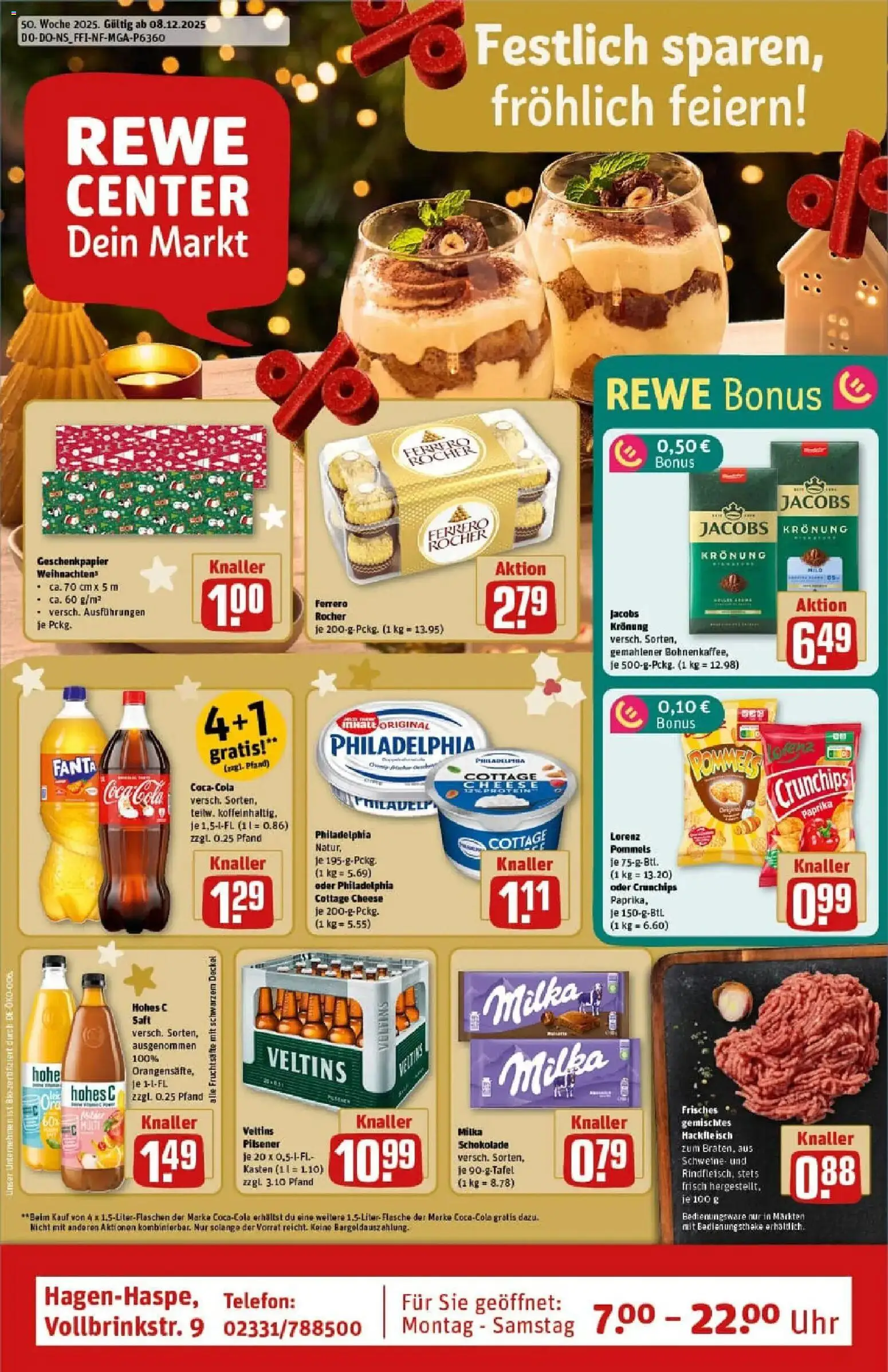 Rewe prospekt Hagen	 – gültig ab 07.12.2025 | Seite: 1 | Produkte: Fanta, Schokolade, Telefon, Uhr