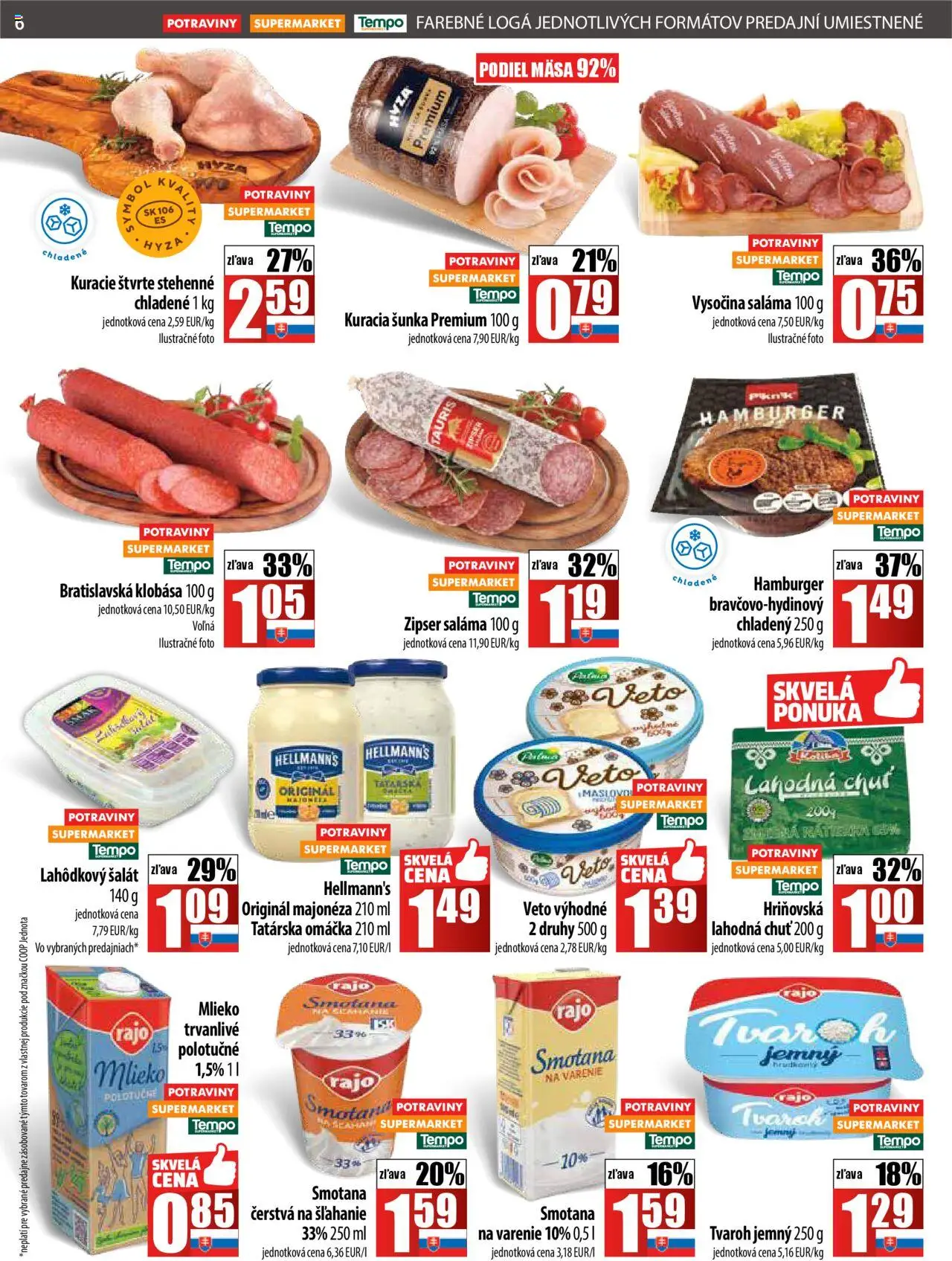 COOP Jednota leták │ platný od 31.07.2025 | Strana: 6 | Produkty: Smotana, Tvaroh, Šalát, Omáčka