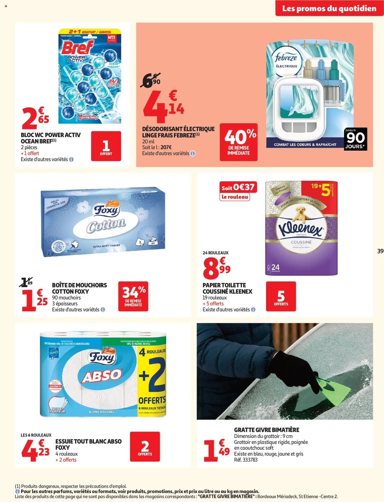 {H1} | Page: 39 | Produits: Papier toilette, Désodorisant, Rouleau, Mouchoirs