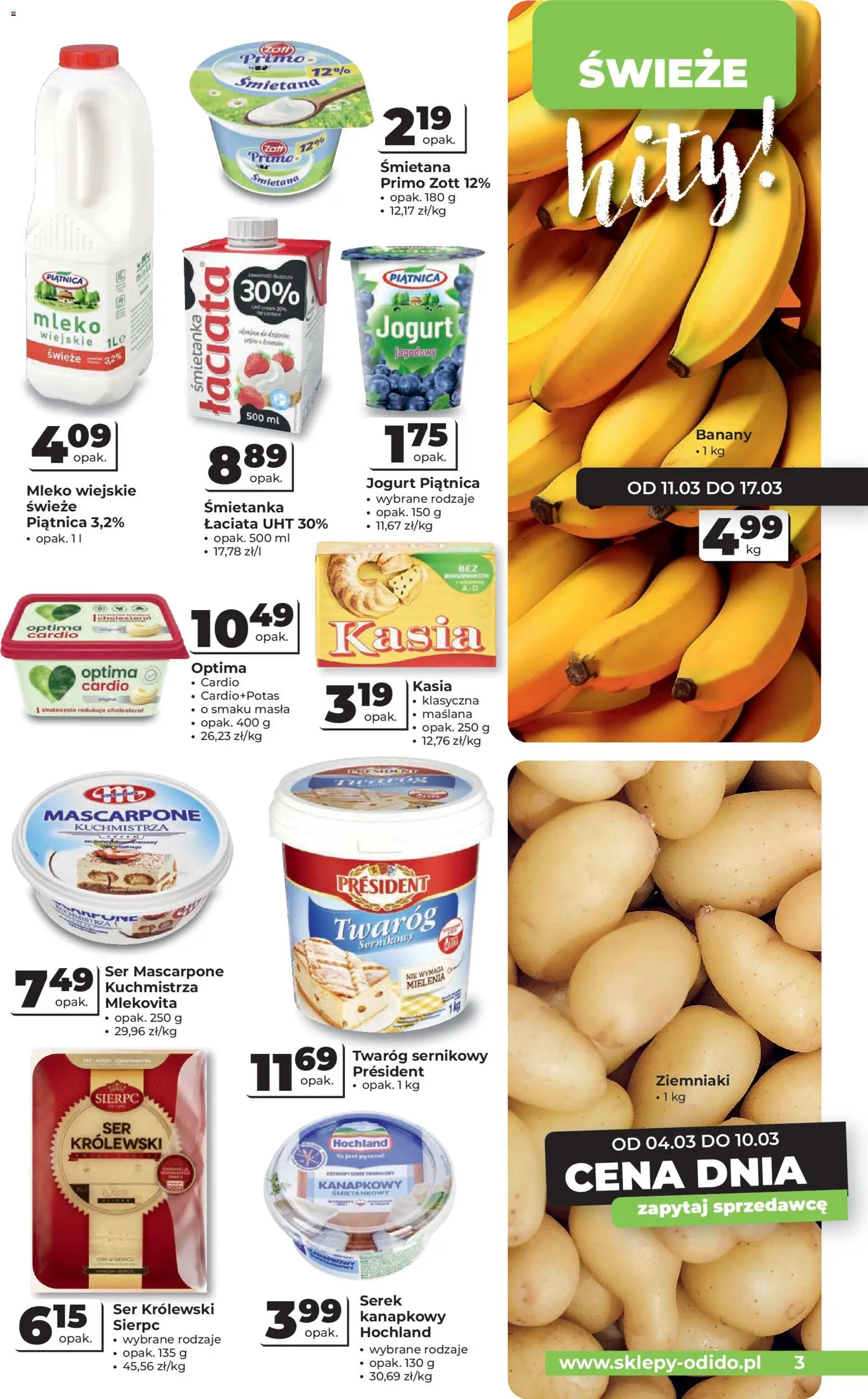 Odido gazetka od 04.03.2026 | Strona: 3 | Produkty: Serek, Optima cardio, Ser, Ziemniaki