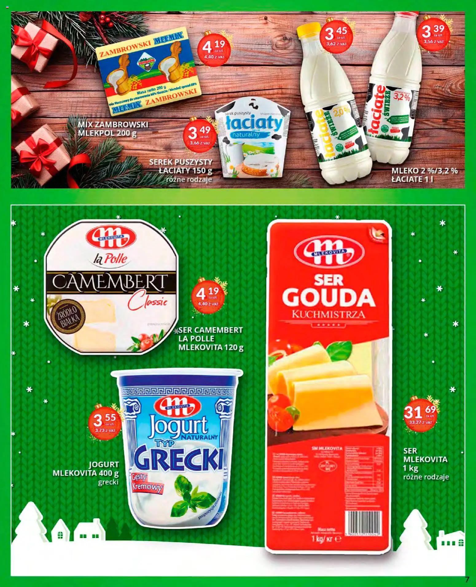 Eurocash Gazetka od 15.12.2025 | Strona: 7 | Produkty: Serek, Camembert, Mleko, Jogurt