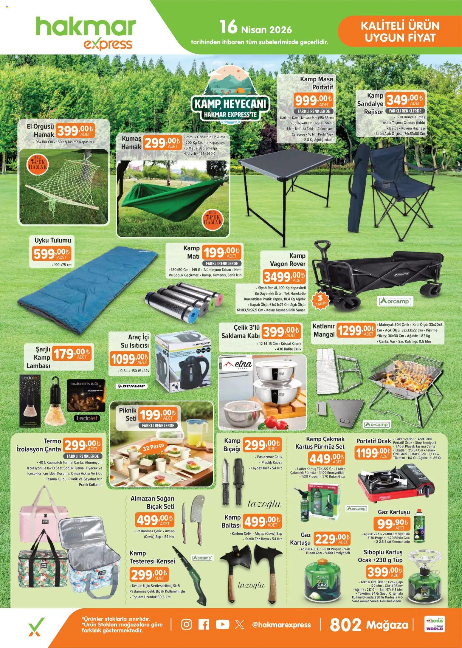 Hakmar Express - Perşembe Aktüel Ürünler - 06.05.2026 tarihinden itibaren geçerlidir | Sayfa: 1 | Ürünler: Sandalye, Soğan, Su, Zselatin