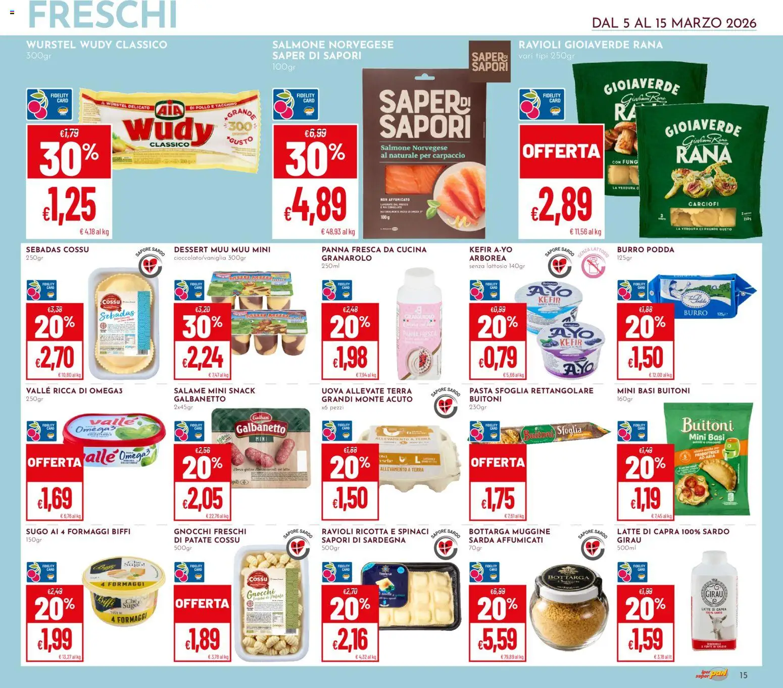 Volantino Pan del 05.03.2026 | Pagina: 15 | Prodotti: Panna, Patate, Pasta, Friggitrice