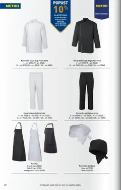 Metro katalog Horeca - pregled Metro kataloga - važi od 01.03.2026 | Strana: 22 | Proizvode: Bluza, Pantalone