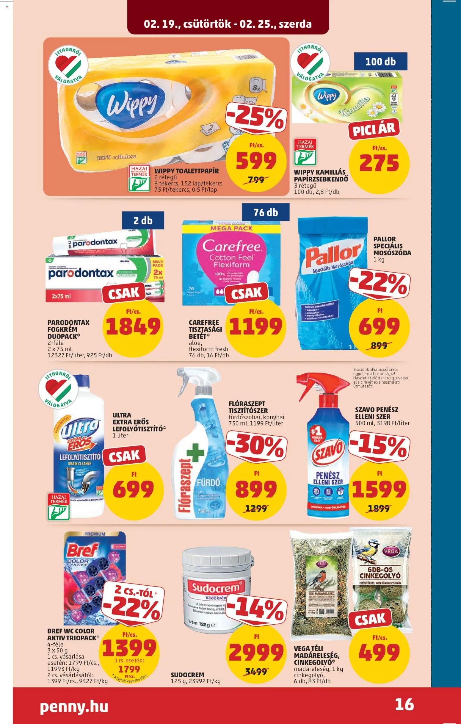 PENNY akciós ujság - amely érvényes a következő dátumtól: 19.02.2026 | Oldal: 20