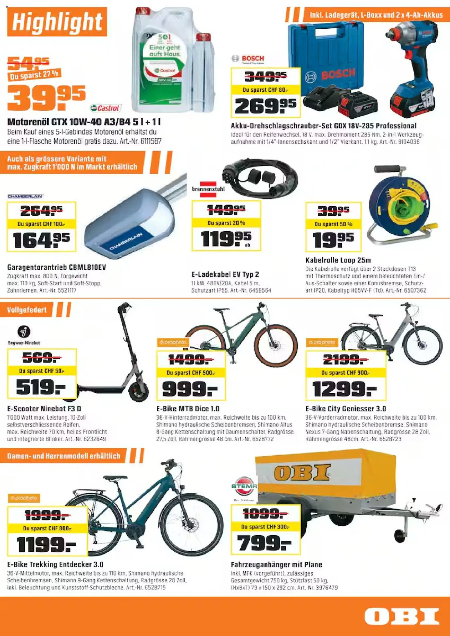 OBI aktionen – gültig ab 01.03.2026 | Seite: 15 | Produkte: Kabel, Bosch