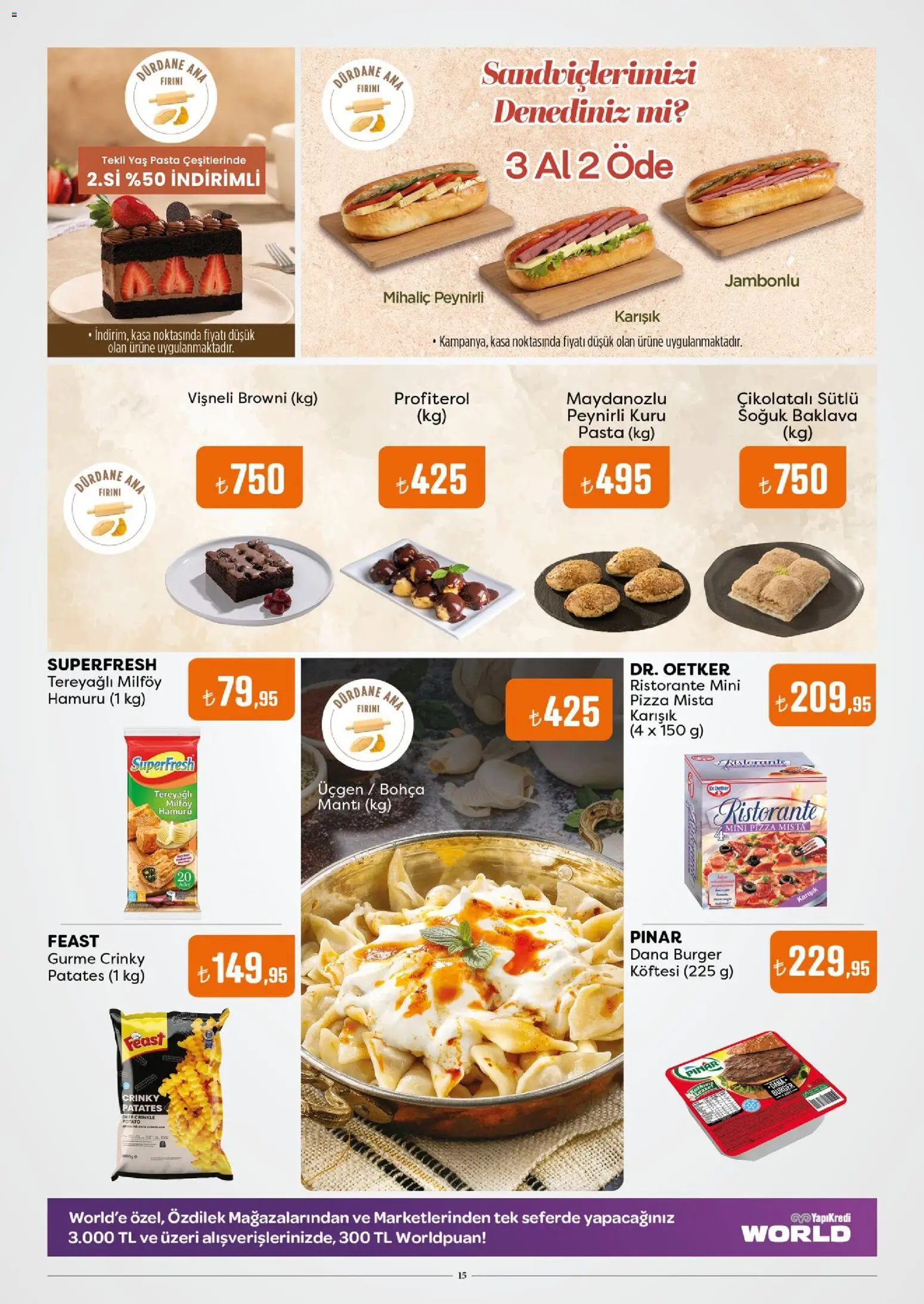 Özdilek Katalog - 02.01.2026 tarihinden itibaren geçerlidir | Sayfa: 15 | Ürünler: Pizza, Patates, Kasa
