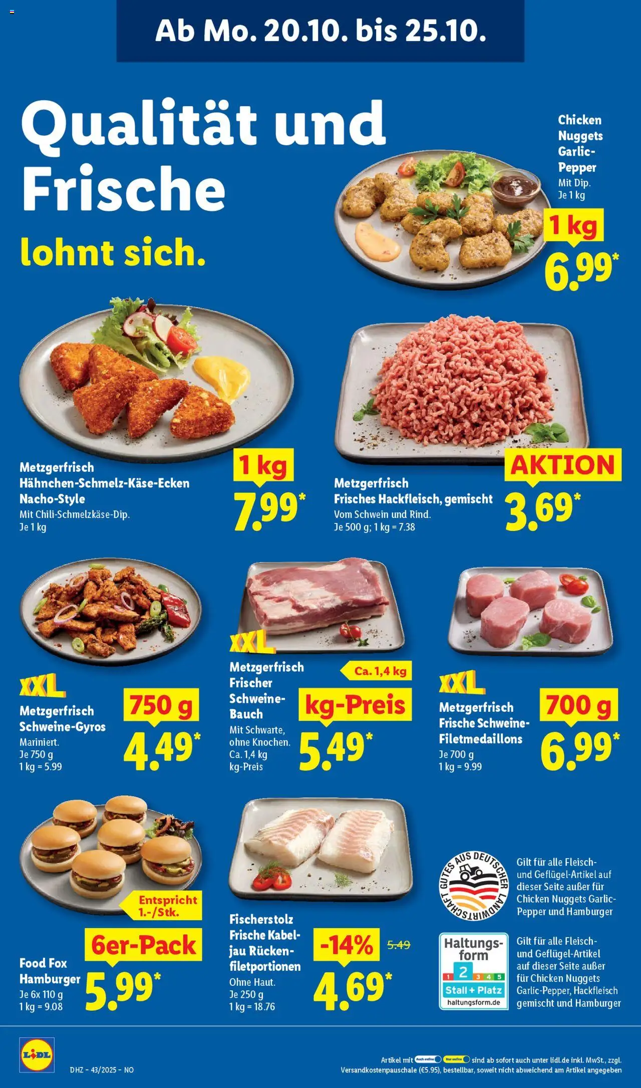 Lidl Prospekt Rahden – gültig ab 20.10.2025 | Seite: 8 | Produkte: Kabel, Fleisch, Hackfleisch