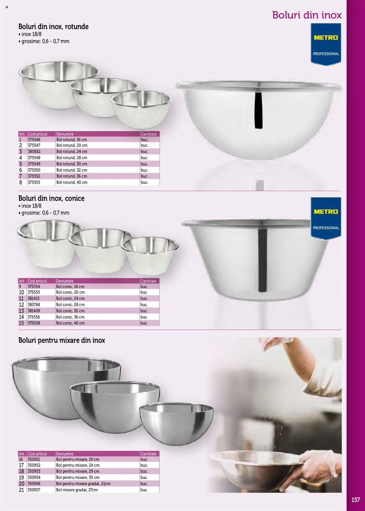 Noul catalog Metro – valabil de la 17.09.2025 | Pagină: 157 | Produse: Bol
