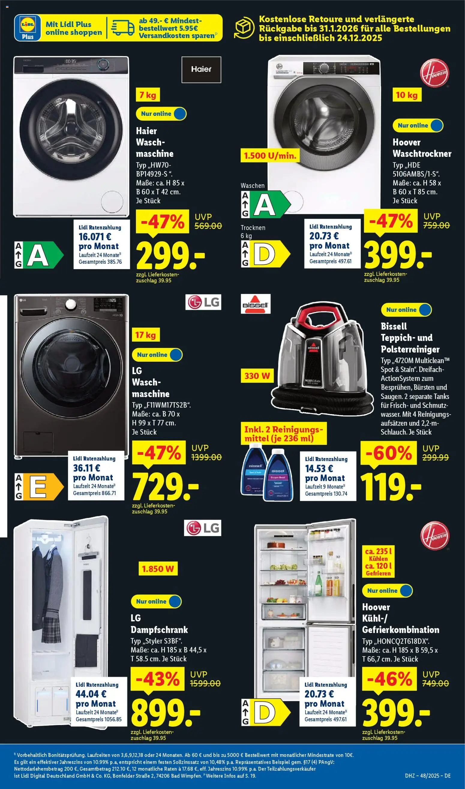 Lidl Prospekt Zossen – gültig ab 24.11.2025 | Seite: 33 | Produkte: LG, Bad, Teppich, Waschtrockner