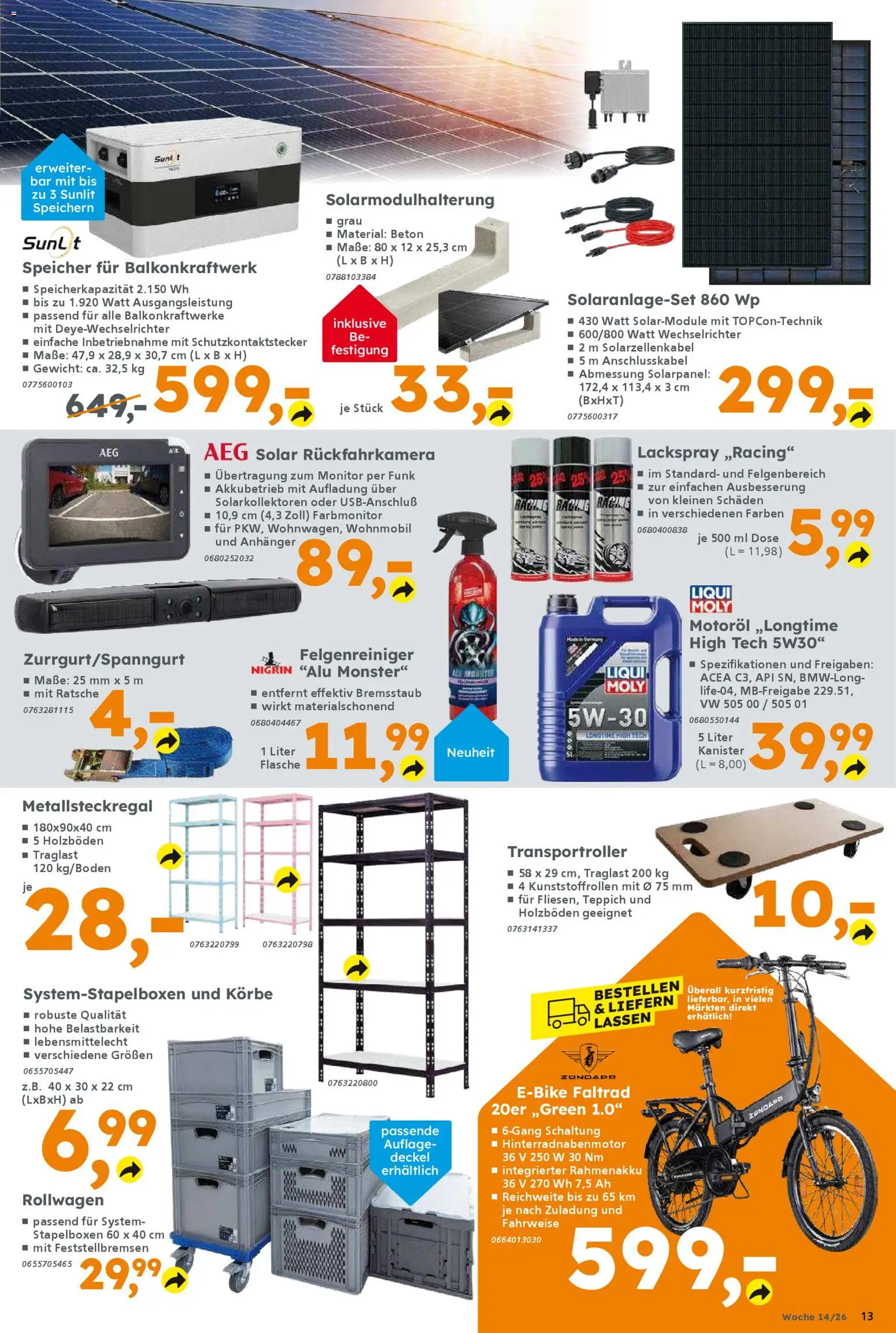 Globus Baumarkt Prospekt Zweibrücken	 – gültig ab 30.03.2026 | Seite: 13 | Produkte: AEG, Gewicht, Teppich, Monitor