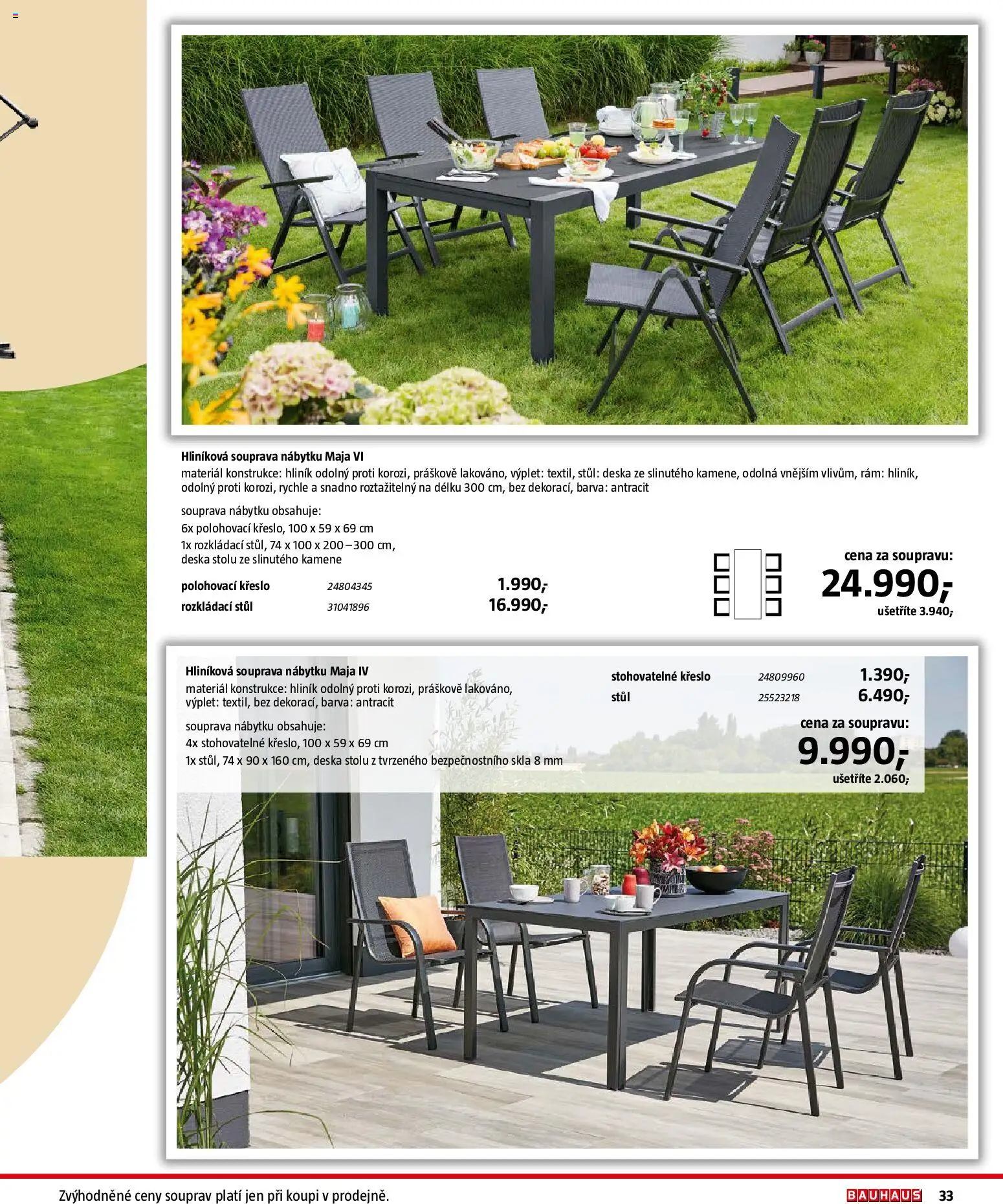 Bauhaus katalog Záhradní nábytek od 08.04.2026 | Strana: 33 | Produkty: Křeslo, Stůl