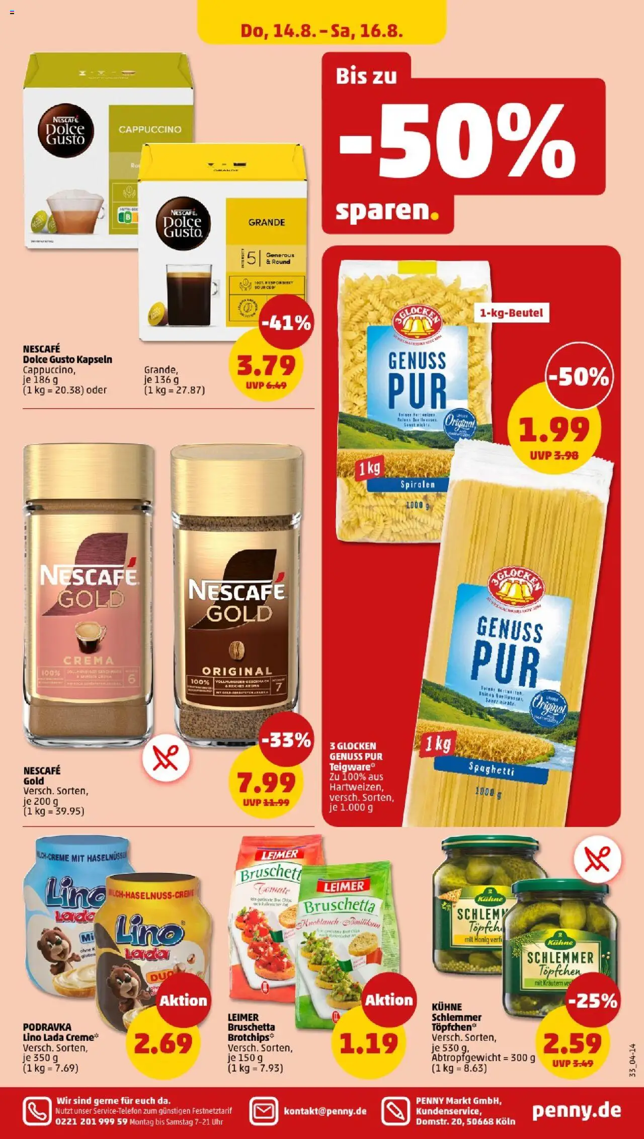 Penny - Bayern - gültig ab dem 11.08.2025 | Seite: 33 | Produkte: Nescafe, Nescafe gold, Uhr, Dolce gusto
