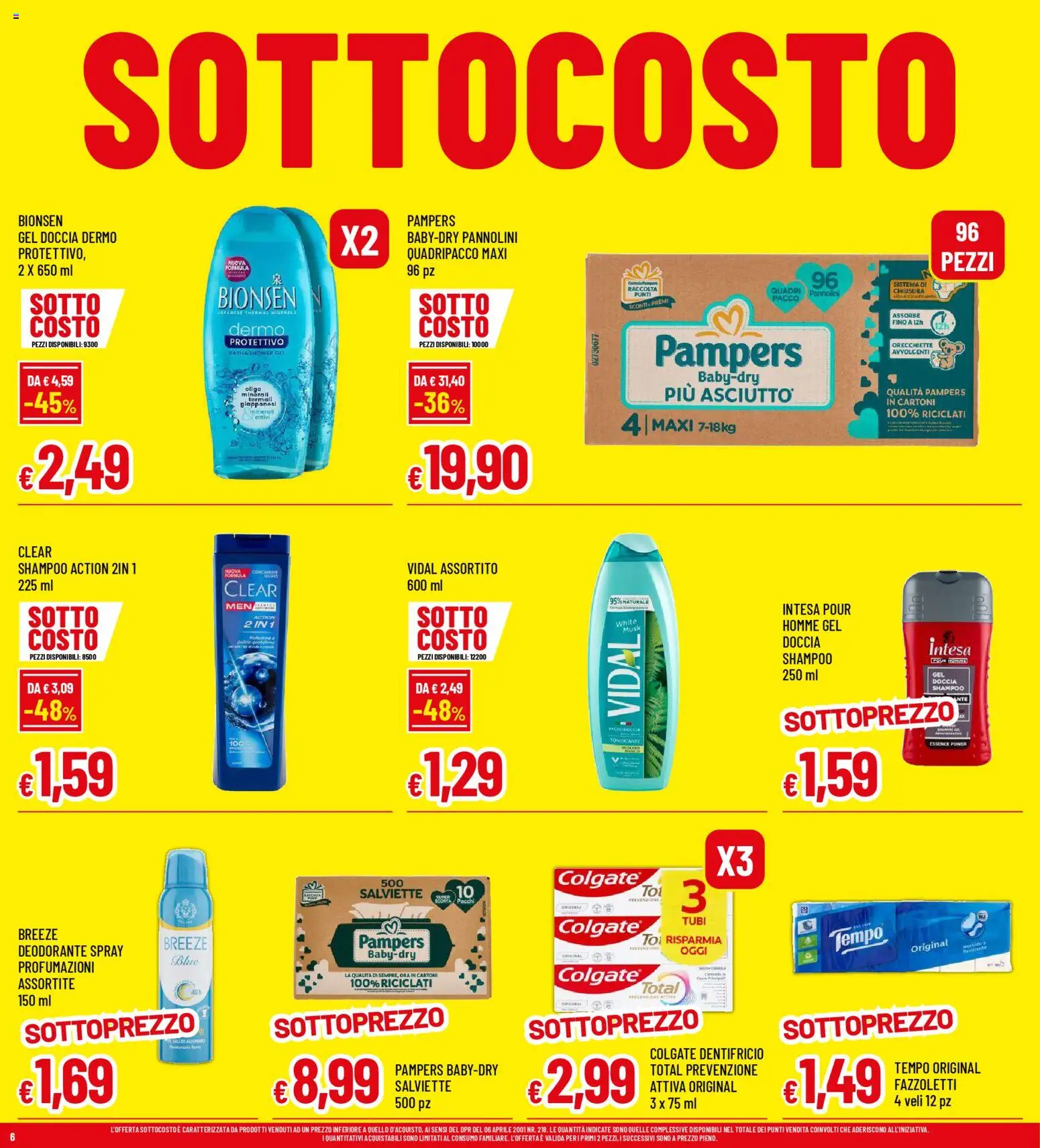 Volantino Famila del 23.04.2026 | Pagina: 6 | Prodotti: Shampoo, Dentifricio, Fazzoletti, Orecchiette