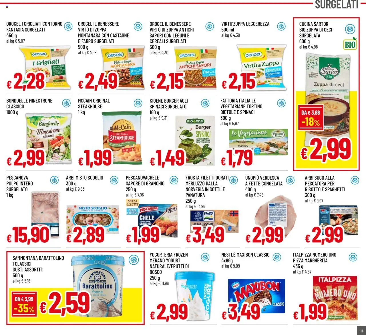 Volantino Galassia del 16.10.2025 | Pagina: 11 | Prodotti: Minestrone, Polpo, Sugo, Farro