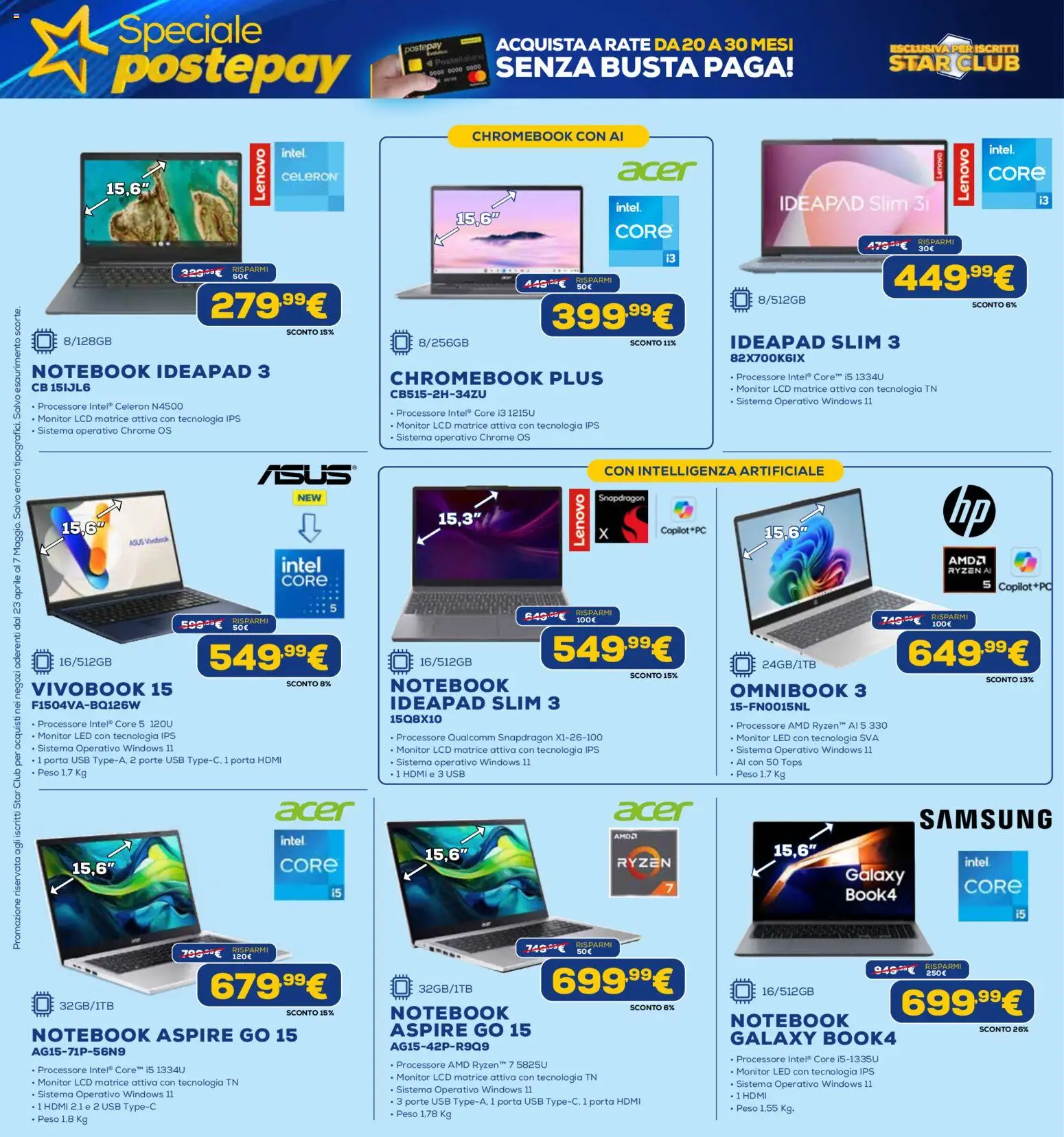 Volantino Euronics del 23.04.2026 | Pagina: 10 | Prodotti: Monitor, Notebook, USB, Samsung