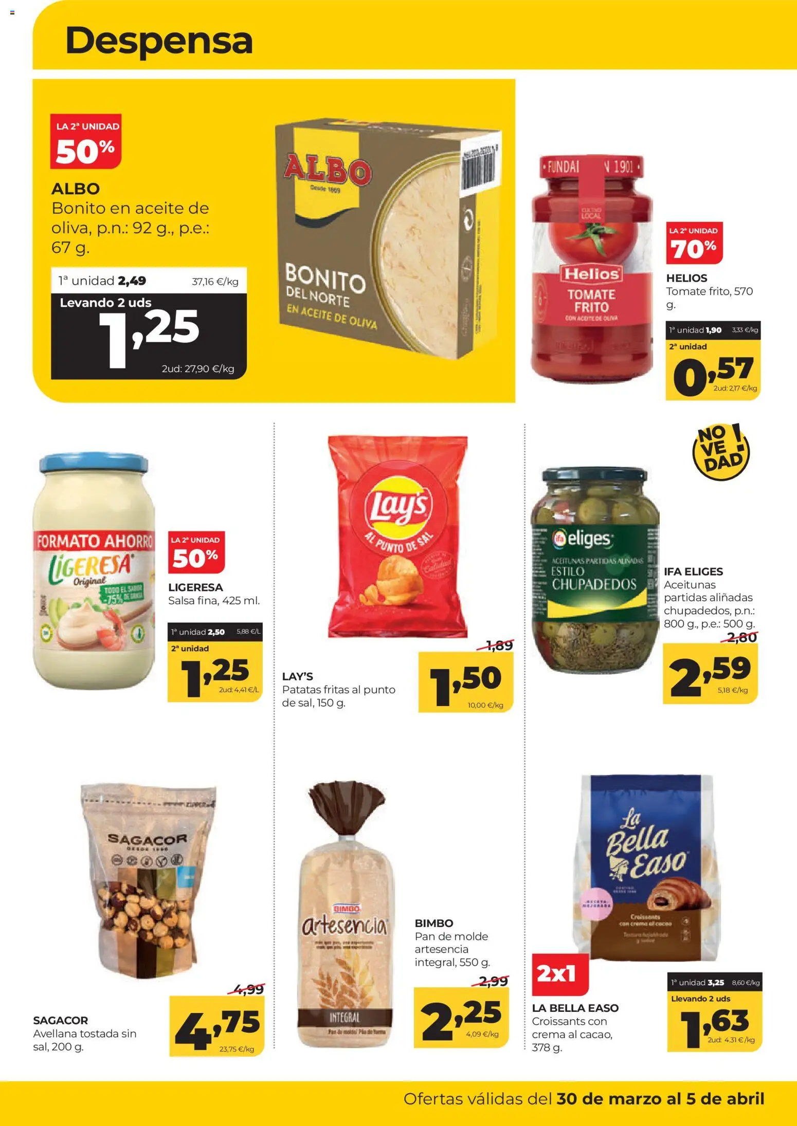 Alimerka folleto Castilla y León │ válido desde el 30.03.2026 | Página: 12 | Productos: Aceite, Pan, Crema, Φρυγανιές σικάλεως