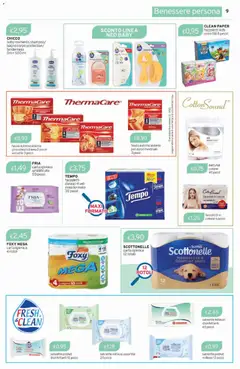 Anteprima del volantino Sirene Blu volantino valido a partire dal 03.03.2026 | Pagina: 9 | Prodotti: Spazzola, Carta igienica, Fazzoletti, Bagno