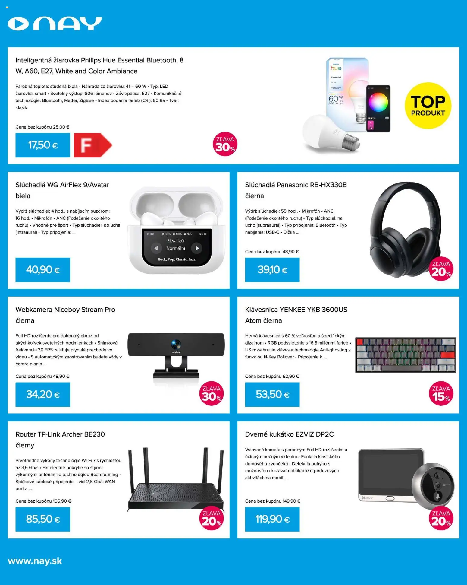 Nové NAY Elektrodom akcie – leták je platný od 03.12.2025 | Strana: 4 | Produkty: Niceboy, Žiarovka, Klávesnica, Mobil