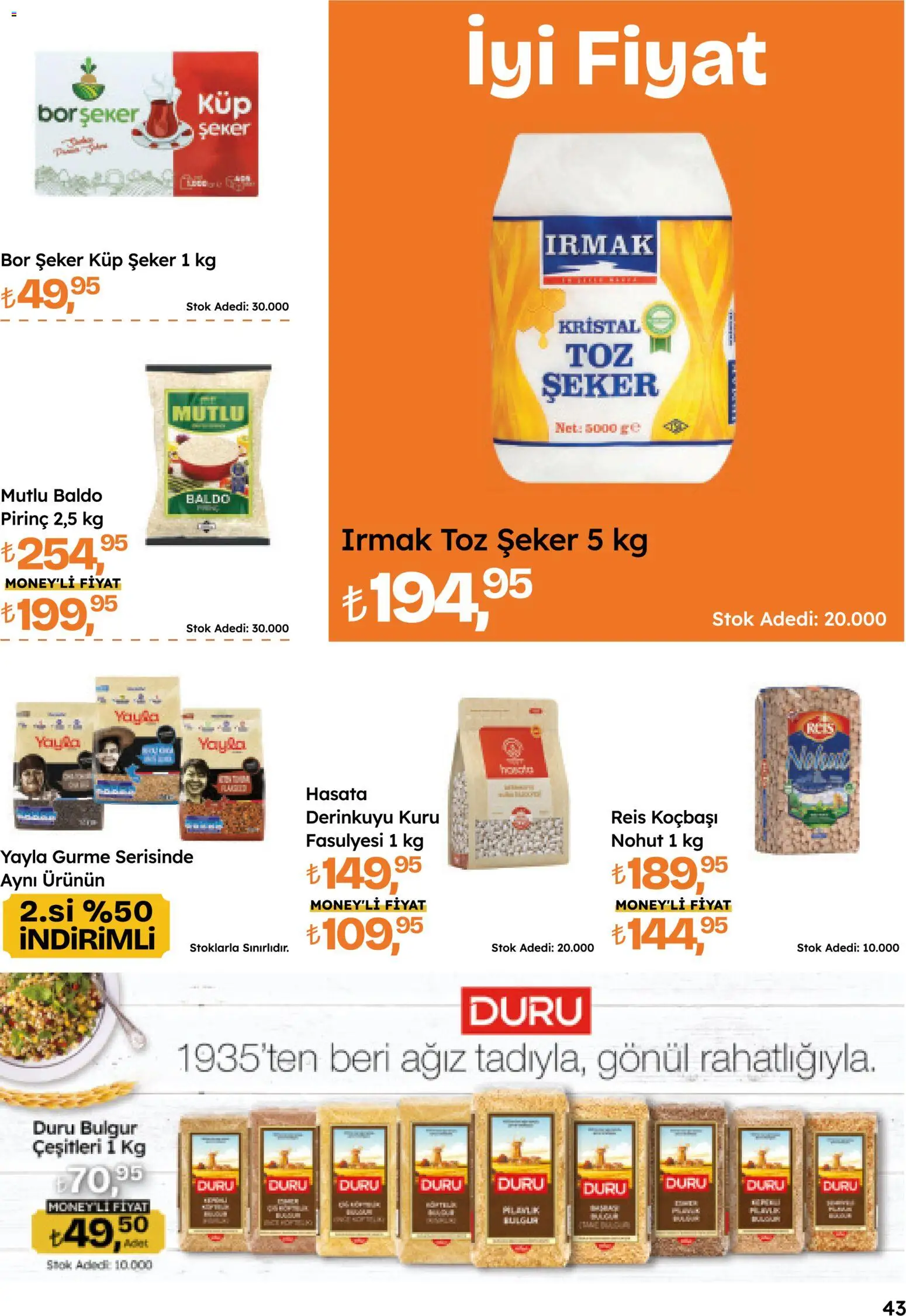 Migros Katalog - Migroskop - 16.04.2026 tarihinden itibaren geçerlidir | Sayfa: 43 | Ürünler: Pirinç, Şeker, Toz şeker, Küp şeker
