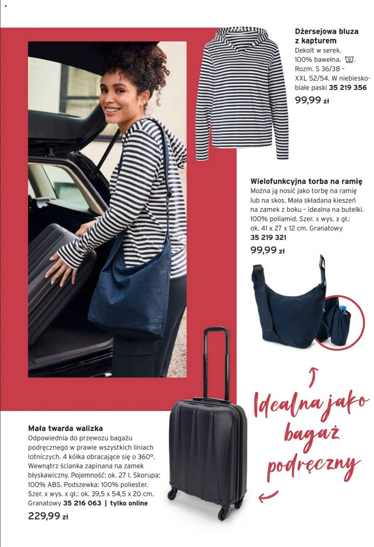 Tchibo promocje od 28.04.2026 | Strona: 15 | Produkty: Bluza z kapturem, Walizka, Torba