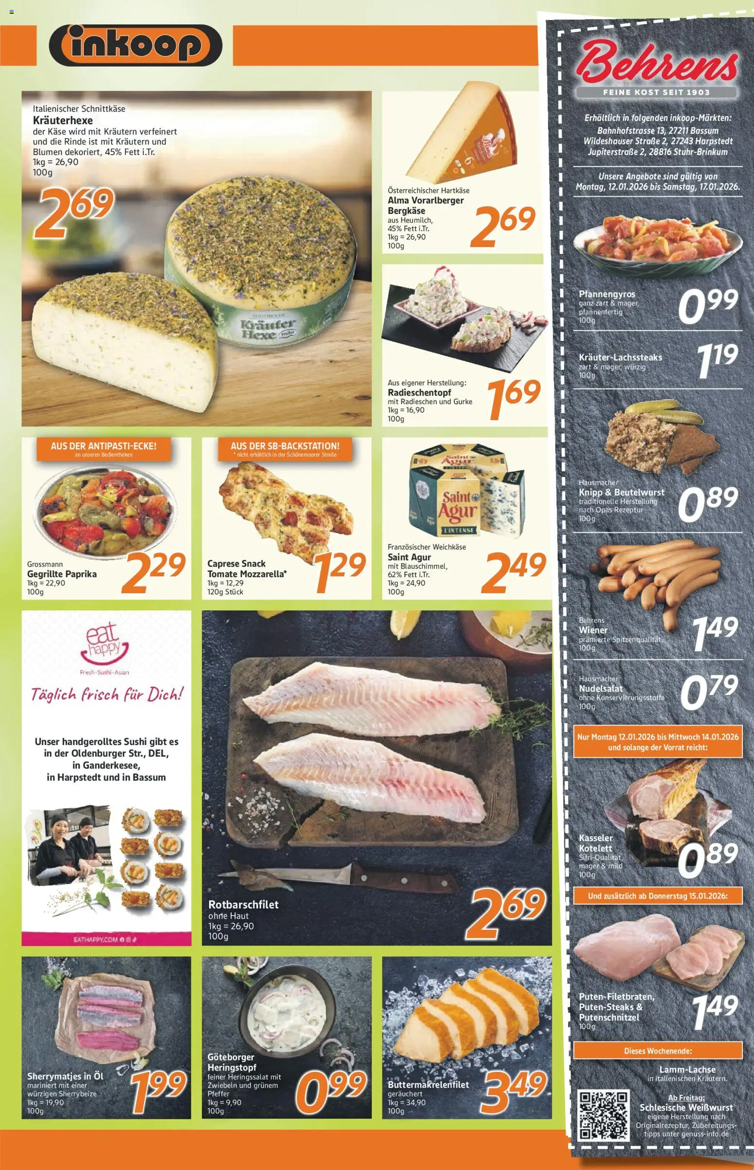 Inkoop Prospekt 	 – gültig ab 12.01.2026 | Seite: 4 | Produkte: Käse, Öl, Paprika, Putenschnitzel